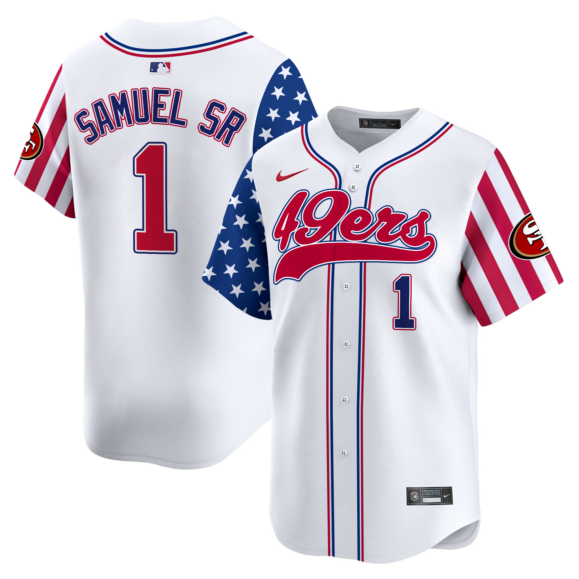 49ers White 2024 Independence Day Vapor Premier Limited Jersey - All Stitched