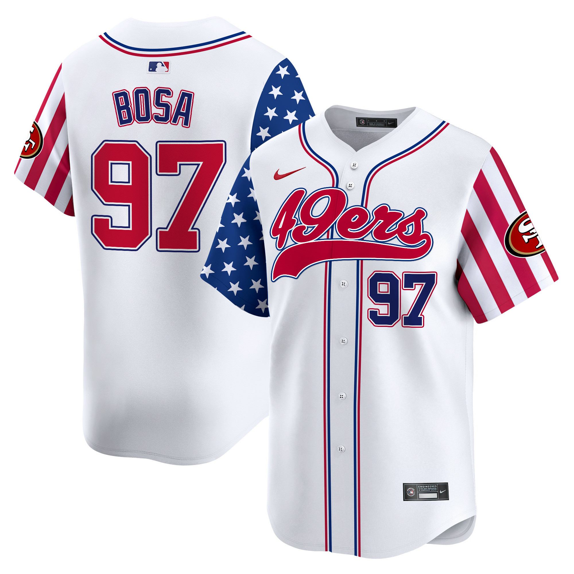 49ers White 2024 Independence Day Vapor Premier Limited Jersey - All Stitched