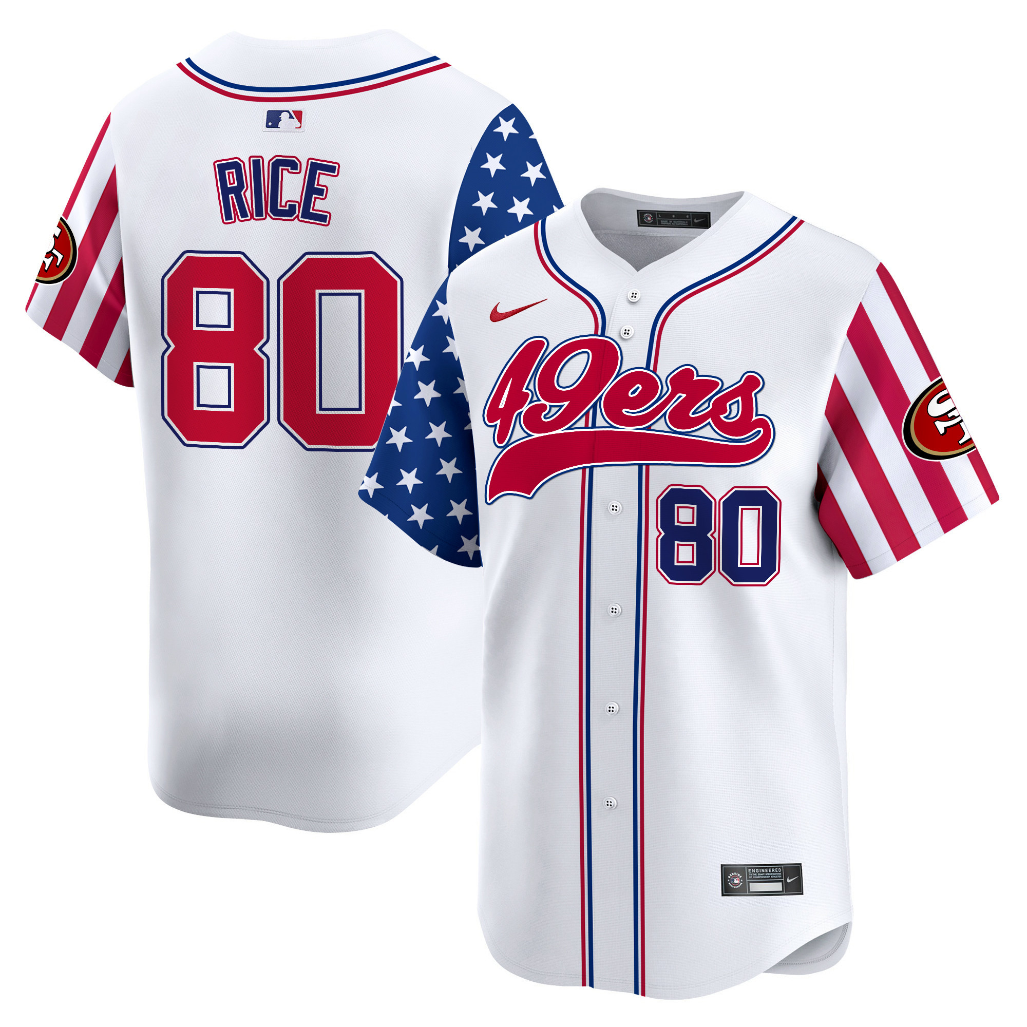 49ers White 2024 Independence Day Vapor Premier Limited Jersey - All Stitched