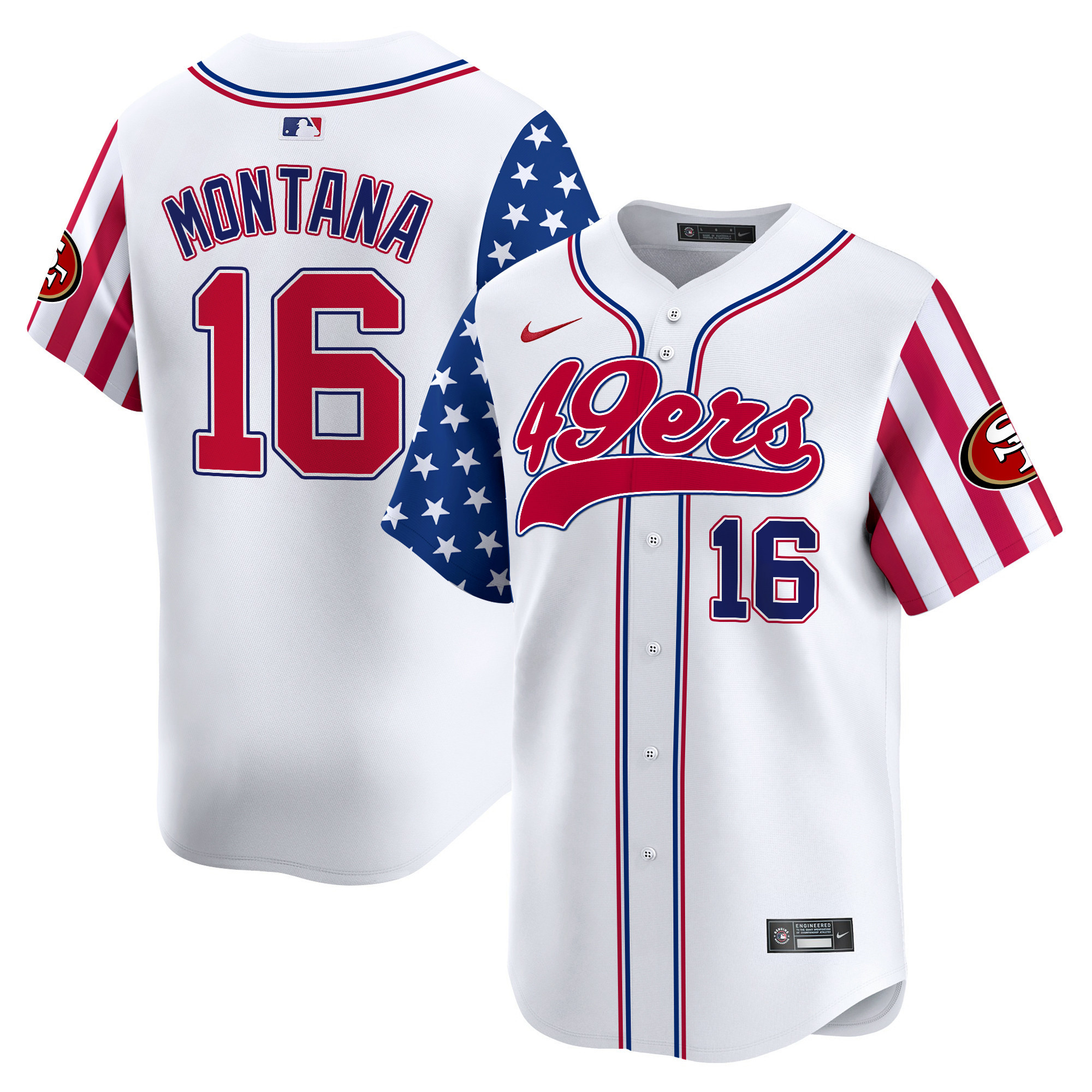 49ers White 2024 Independence Day Vapor Premier Limited Jersey - All Stitched