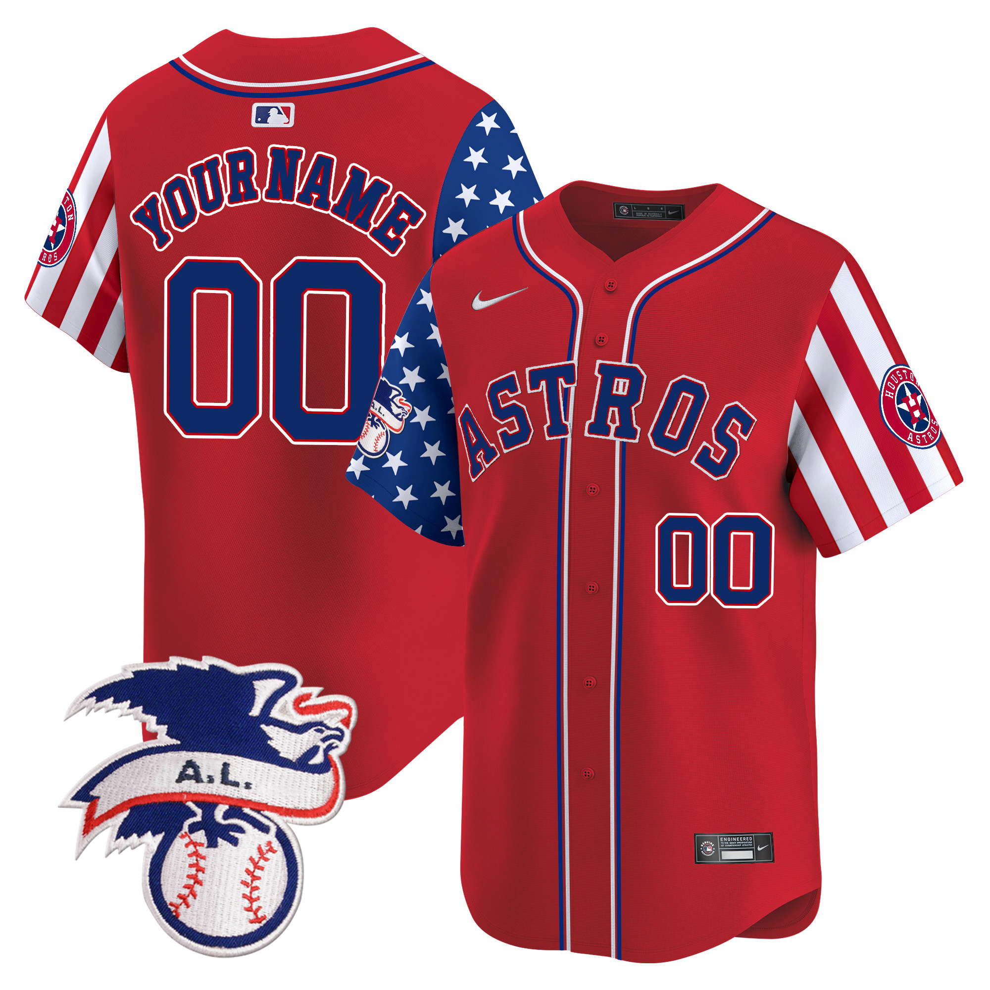 Astros 2024 Fourth of July Vapor Premier Limited Custom Jersey - All Stitched