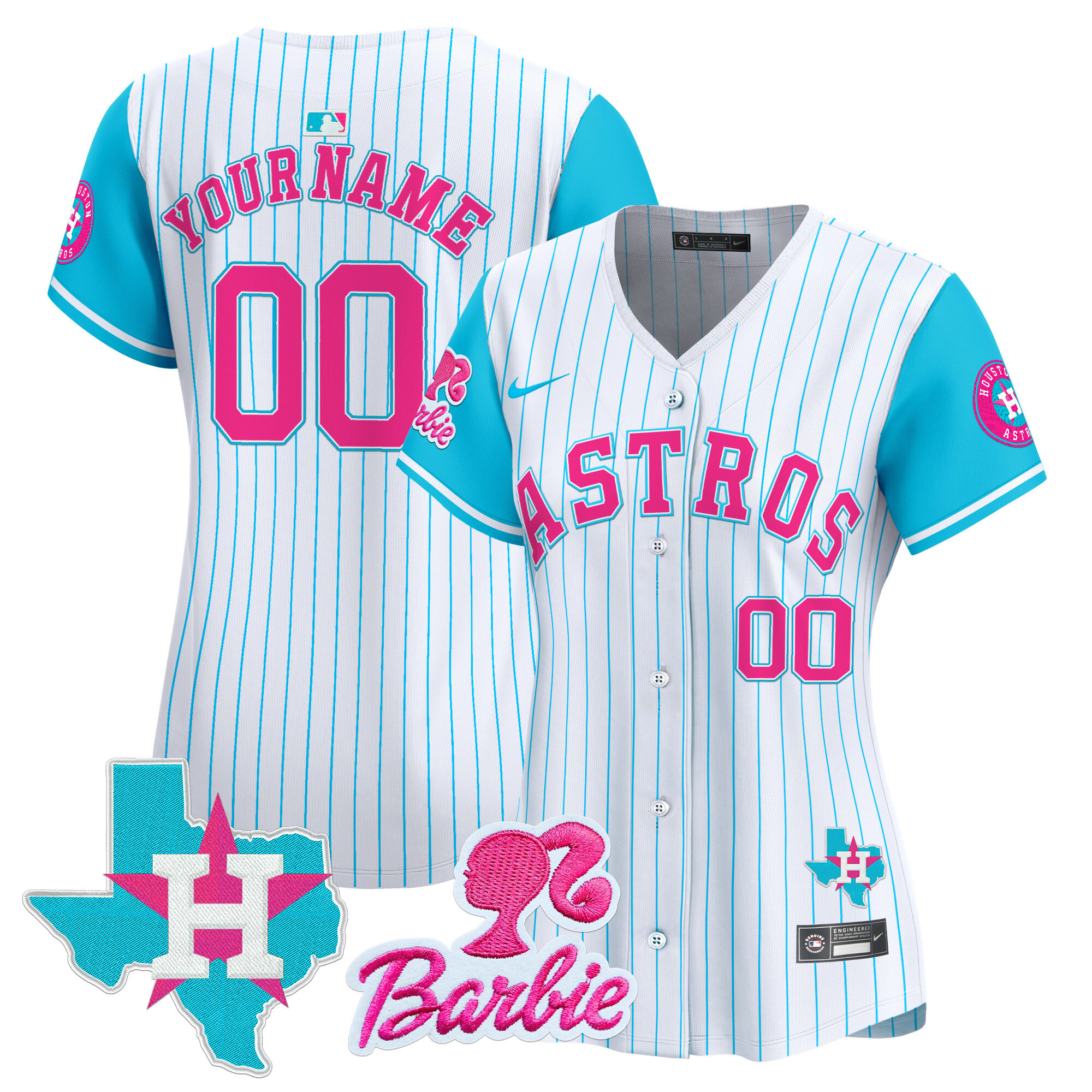Astros Barbie Patch Vapor Premier Limited Custom Jersey - All Stitched