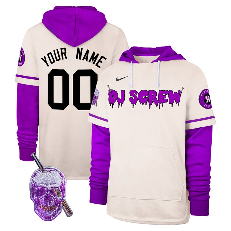 Astros DJ Screw Custom Shortstop Pullover Hoodie - All Stitched