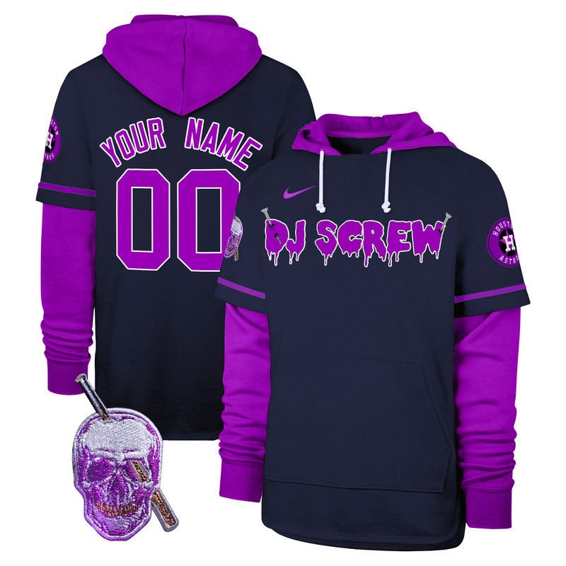 Astros DJ Screw Custom Shortstop Pullover Hoodie - All Stitched