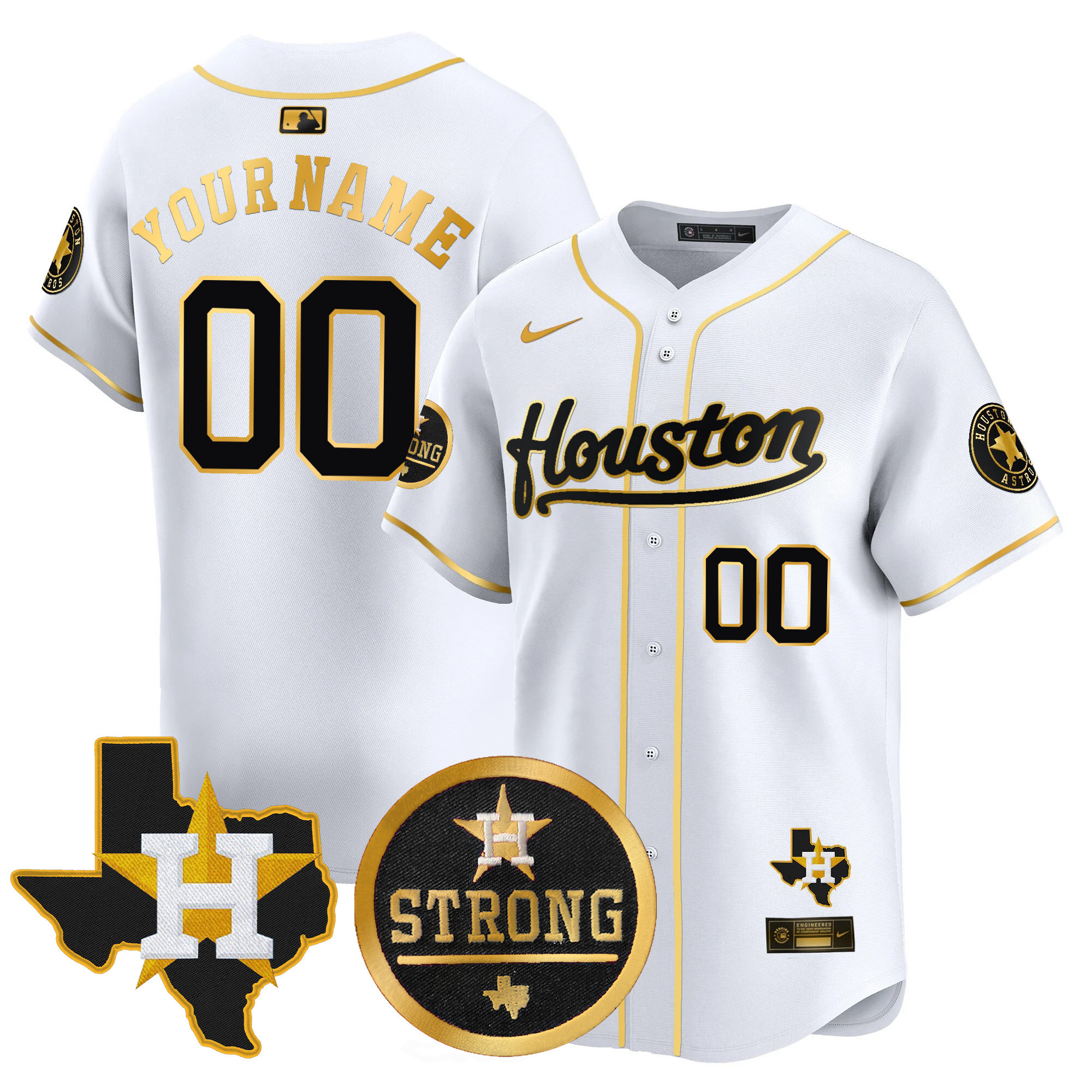 Astros "Houston Strong" Patch Vapor Premier Limited Custom Jersey - All Stitched