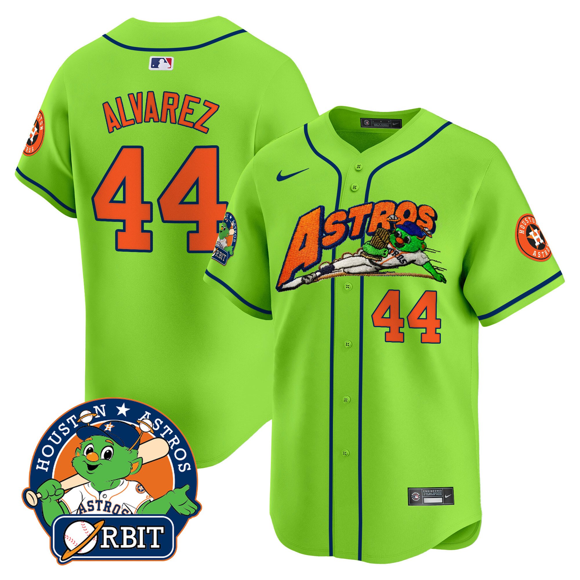 Astros Orbit Patch Vapor Premier Limited Jersey V4 - All Stitched