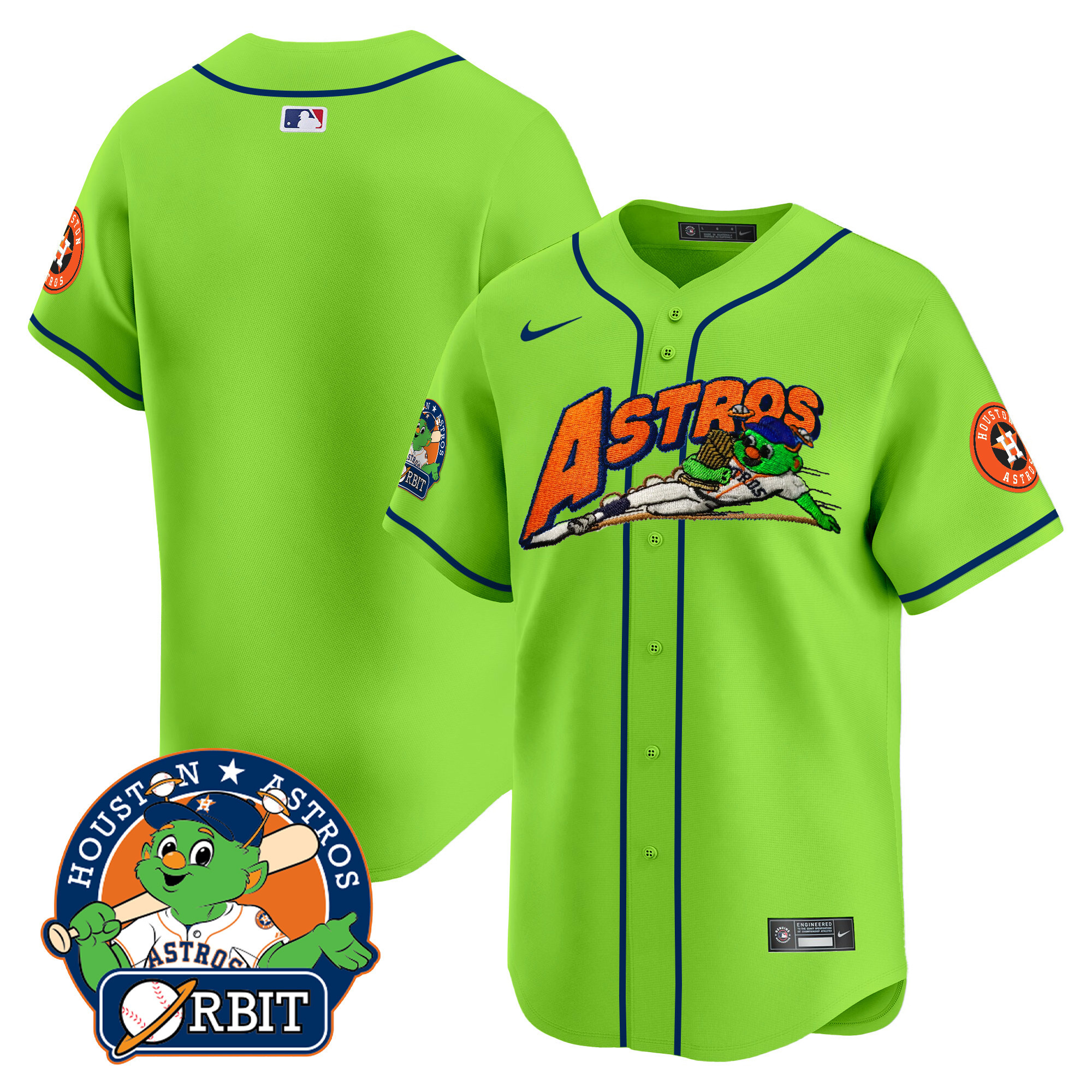 Astros Orbit Patch Vapor Premier Limited Jersey V4 - All Stitched