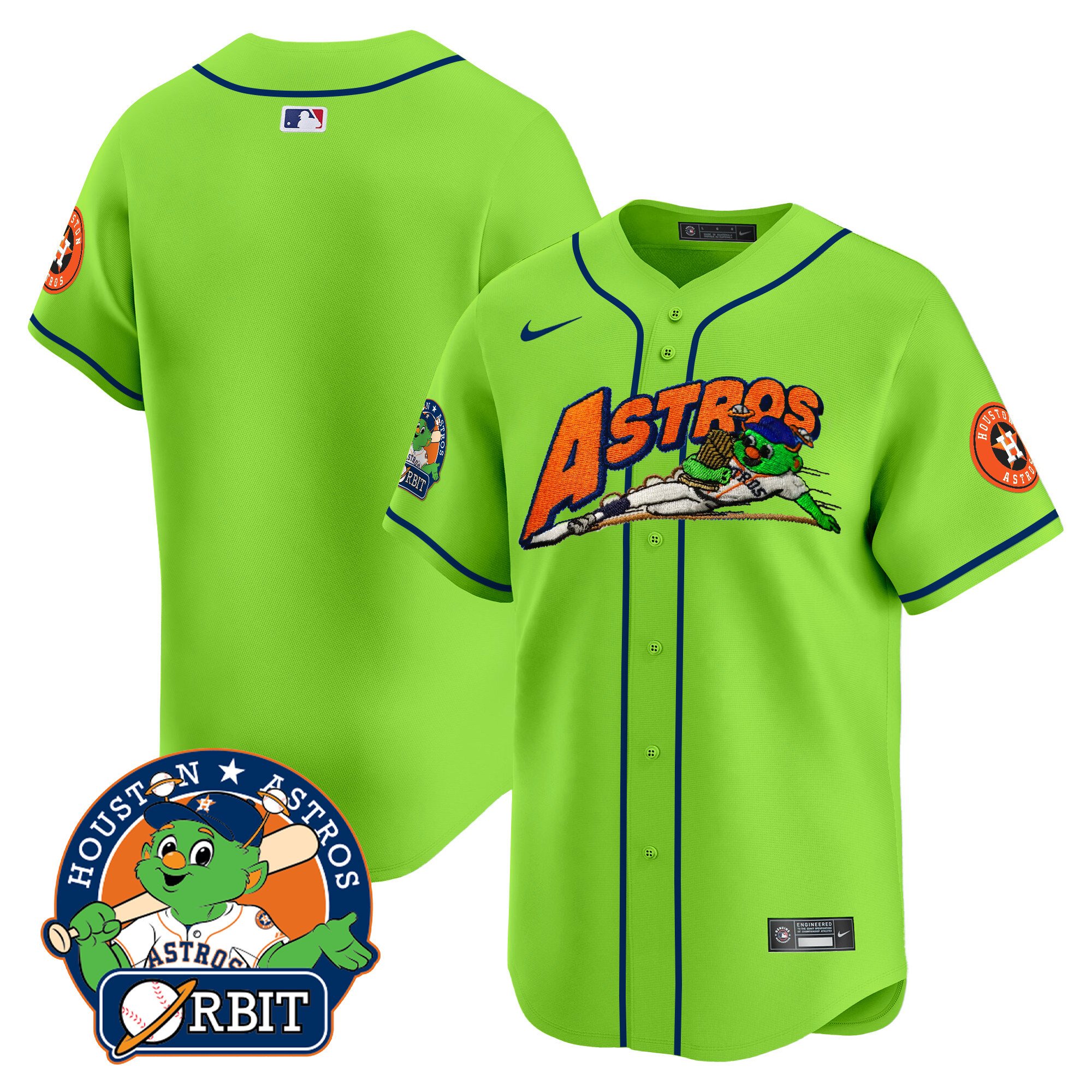 Astros Orbit Patch Vapor Premier Limited Jersey V4 - All Stitched