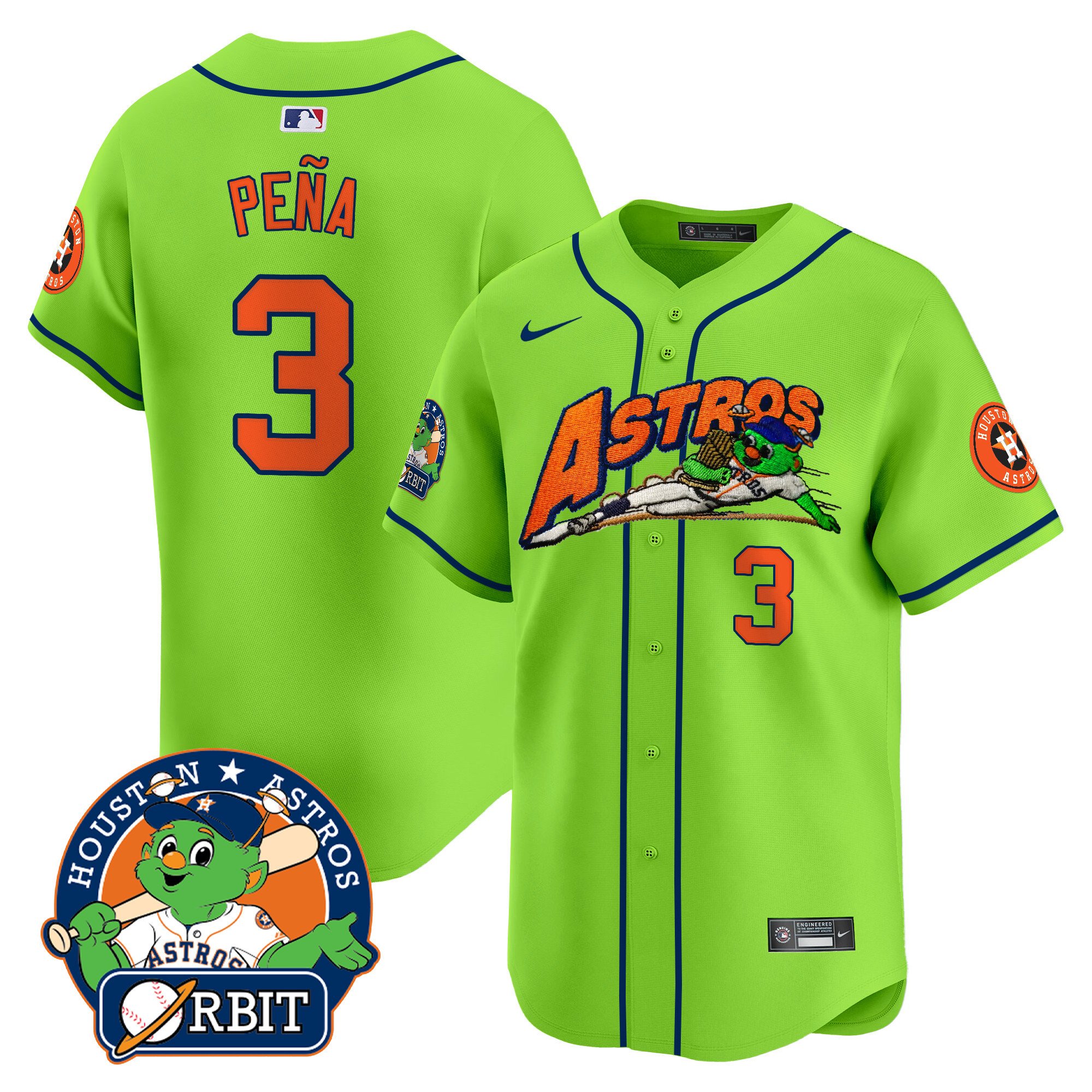 Astros Orbit Patch Vapor Premier Limited Jersey V4 - All Stitched