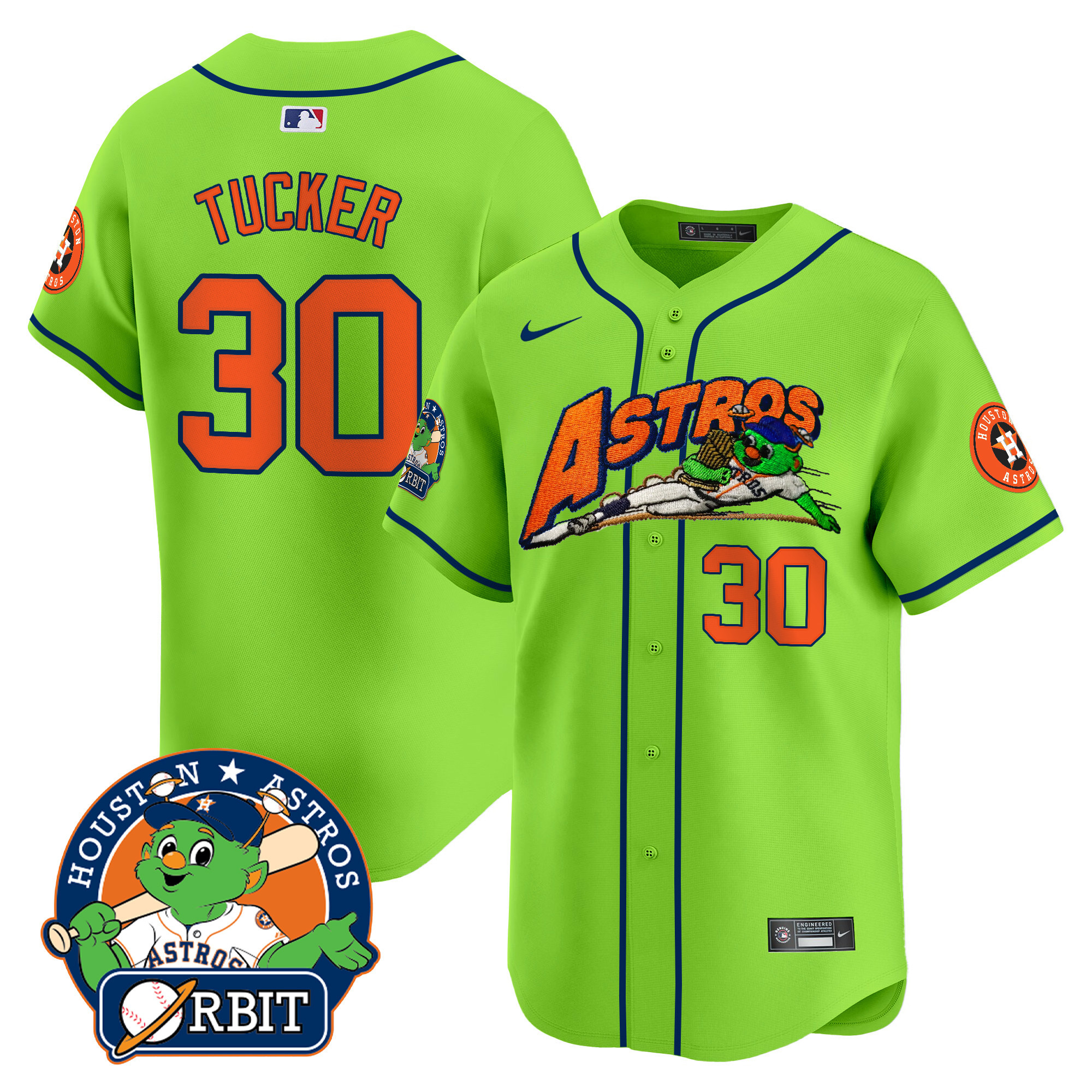 Astros Orbit Patch Vapor Premier Limited Jersey V4 - All Stitched
