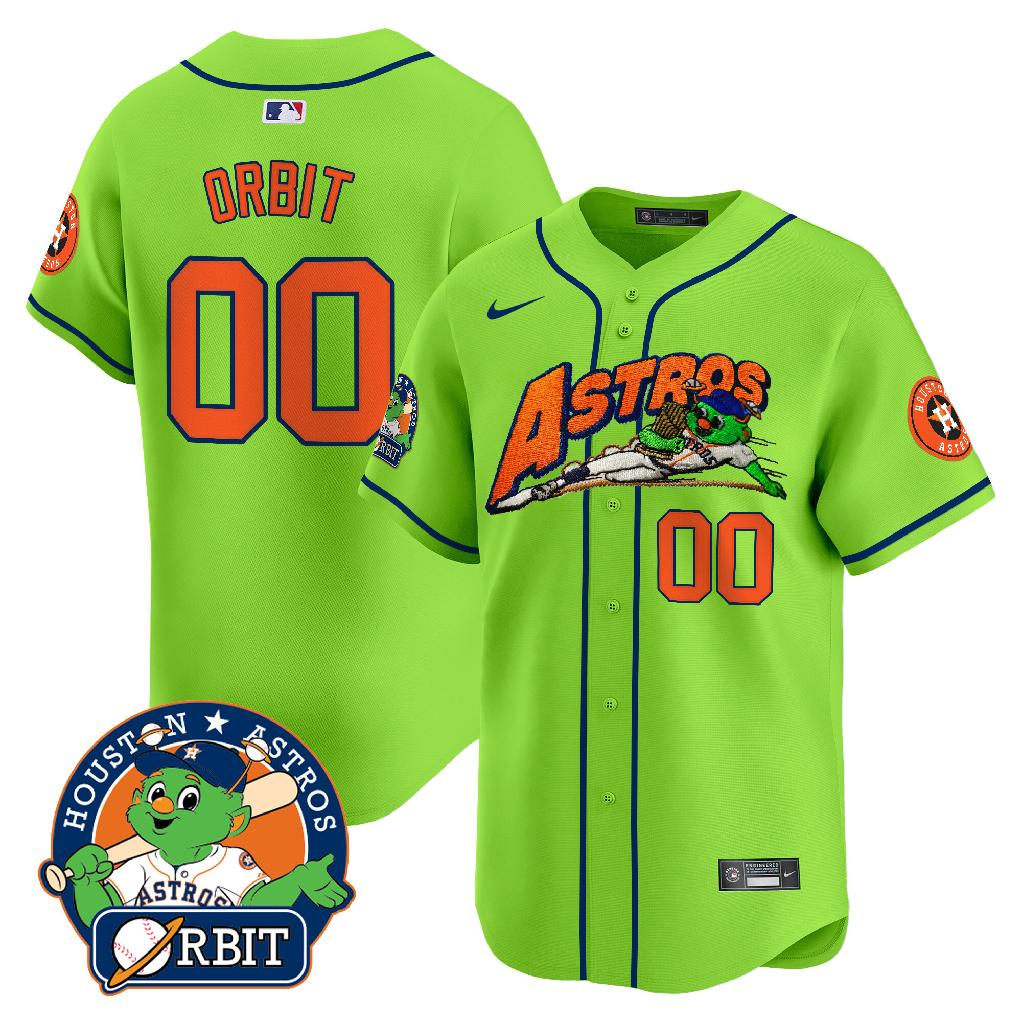 Astros Orbit Patch Vapor Premier Limited Jersey V4 - All Stitched