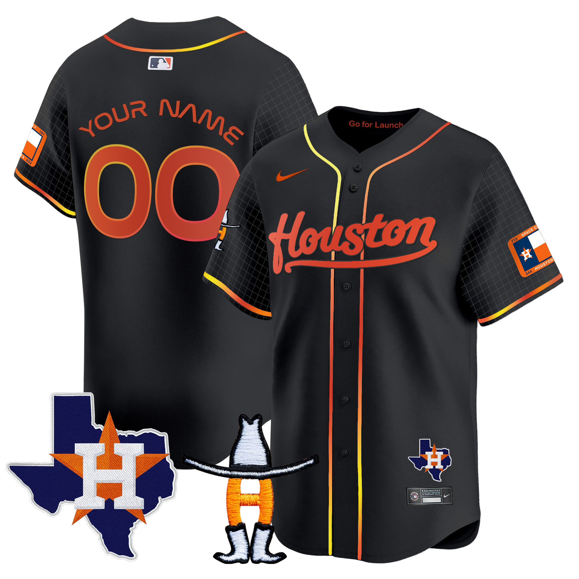 Astros Space City Houston Rodeo Patch Vapor Premier Limited Jersey - All Stitched