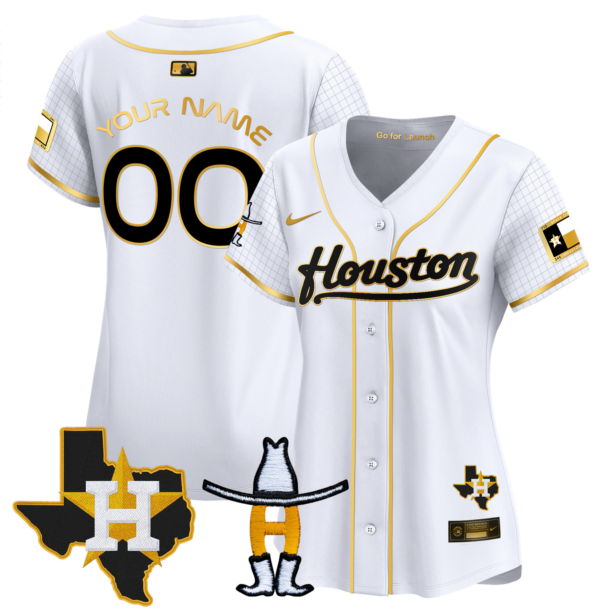Astros Space City Houston Rodeo Patch Vapor Premier Limited Jersey - All Stitched