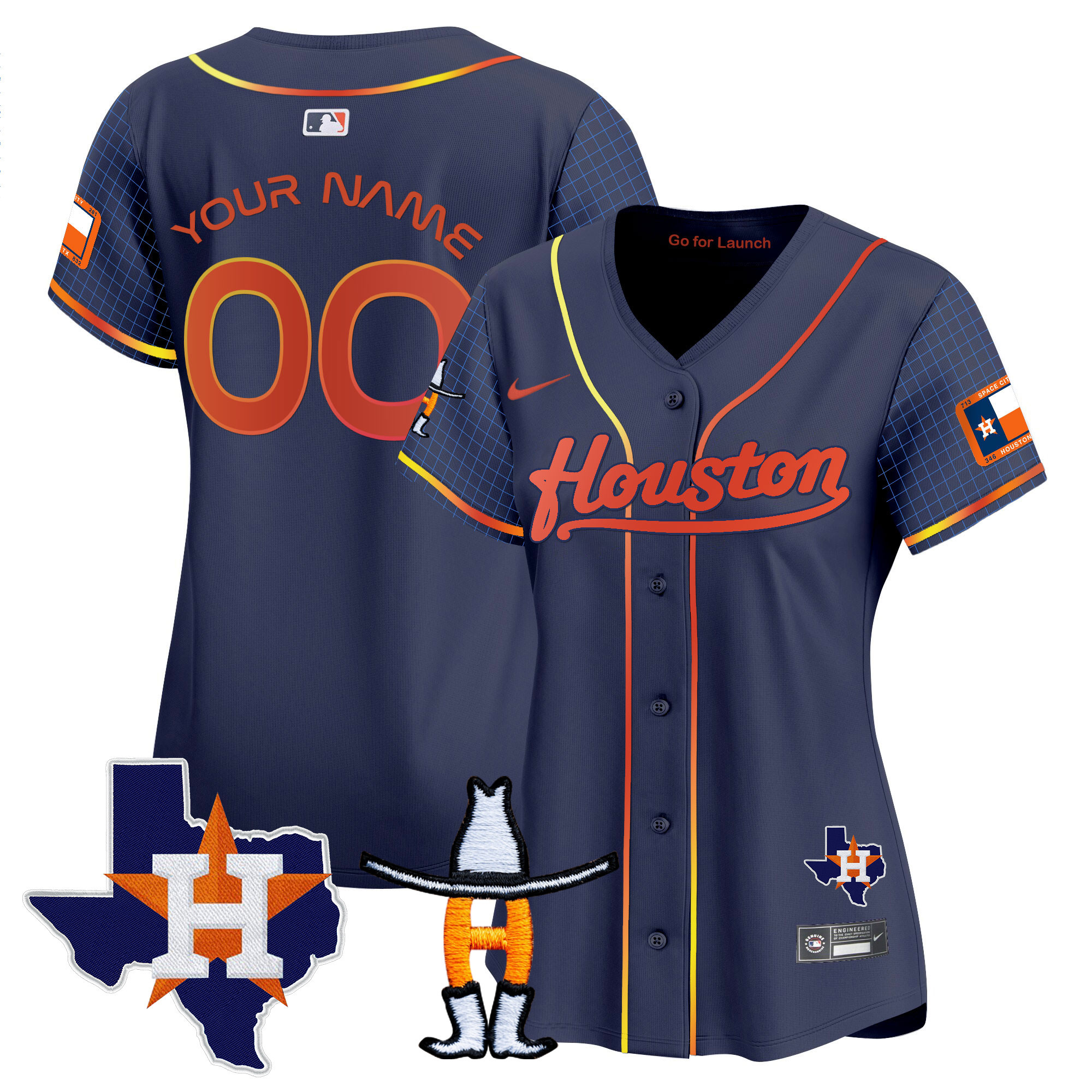 Astros Space City Houston Rodeo Patch Vapor Premier Limited Jersey - All Stitched
