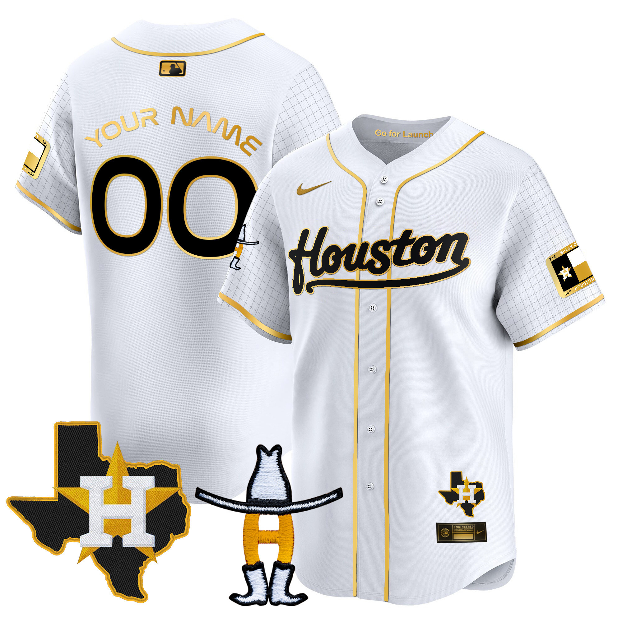 Astros Space City Houston Rodeo Patch Vapor Premier Limited Jersey - All Stitched