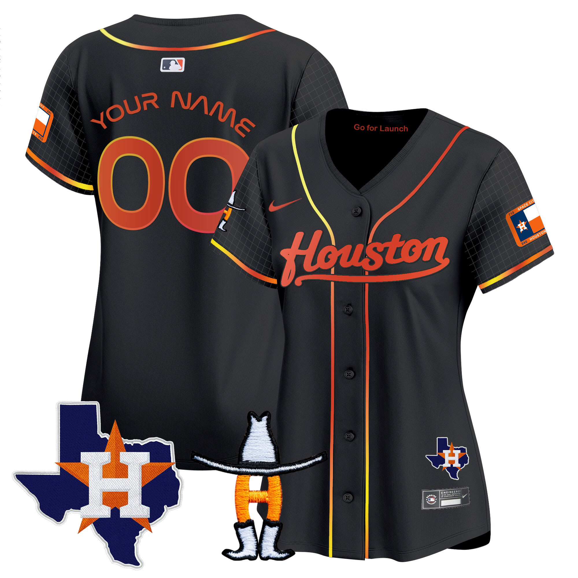 Astros Space City Houston Rodeo Patch Vapor Premier Limited Jersey - All Stitched
