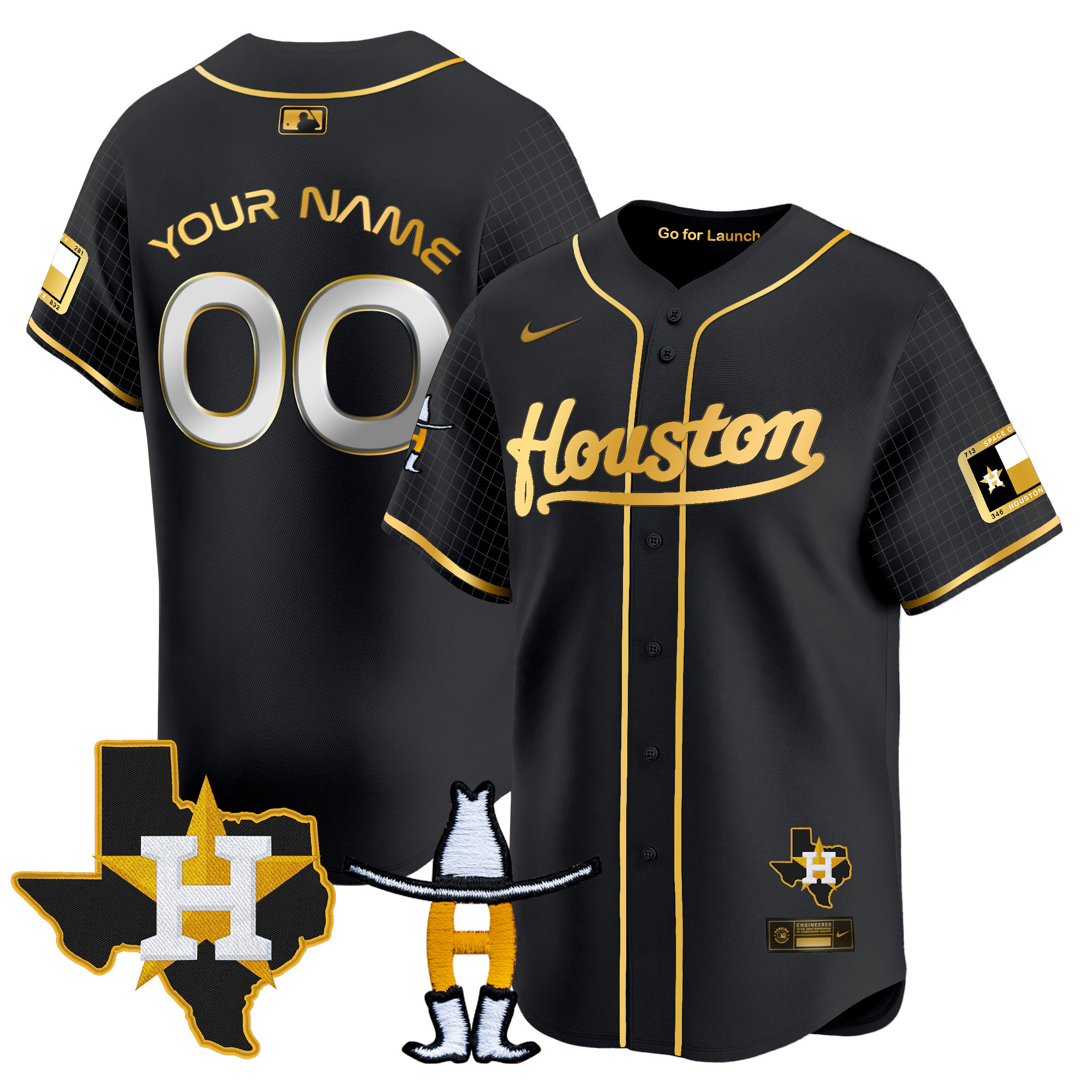 Astros Space City Houston Rodeo Patch Vapor Premier Limited Jersey - All Stitched