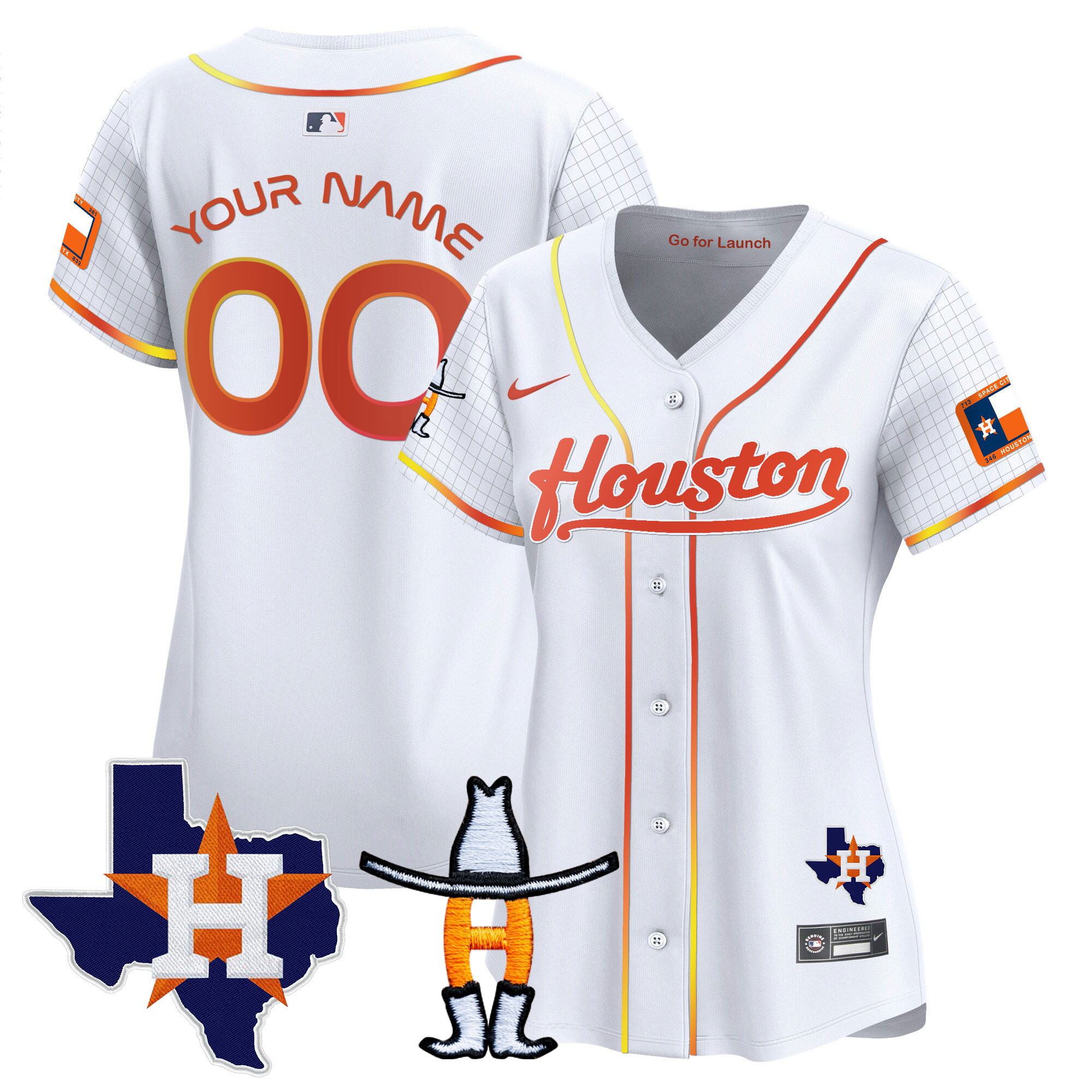Astros Space City Houston Rodeo Patch Vapor Premier Limited Jersey - All Stitched