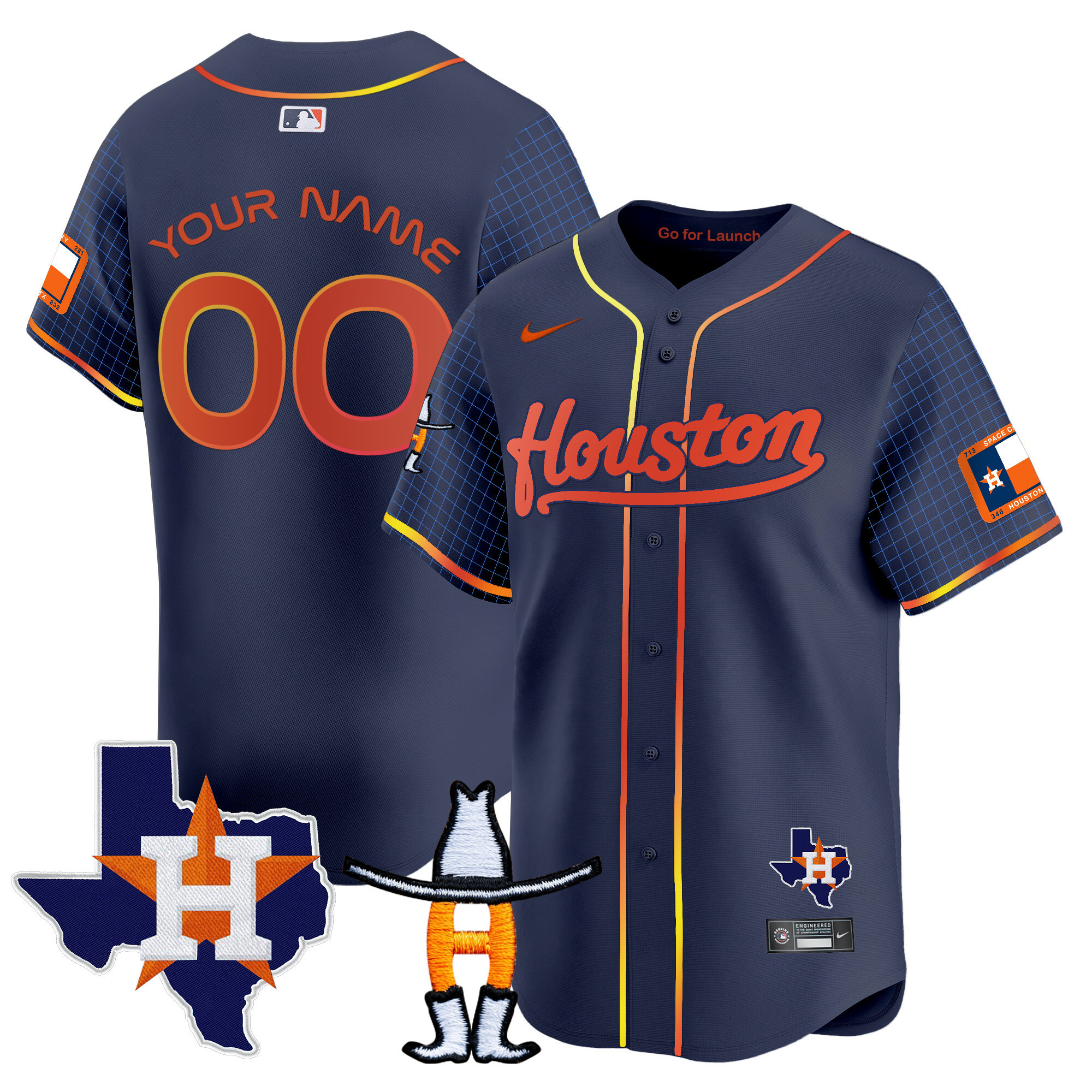 Astros Space City Houston Rodeo Patch Vapor Premier Limited Jersey - All Stitched