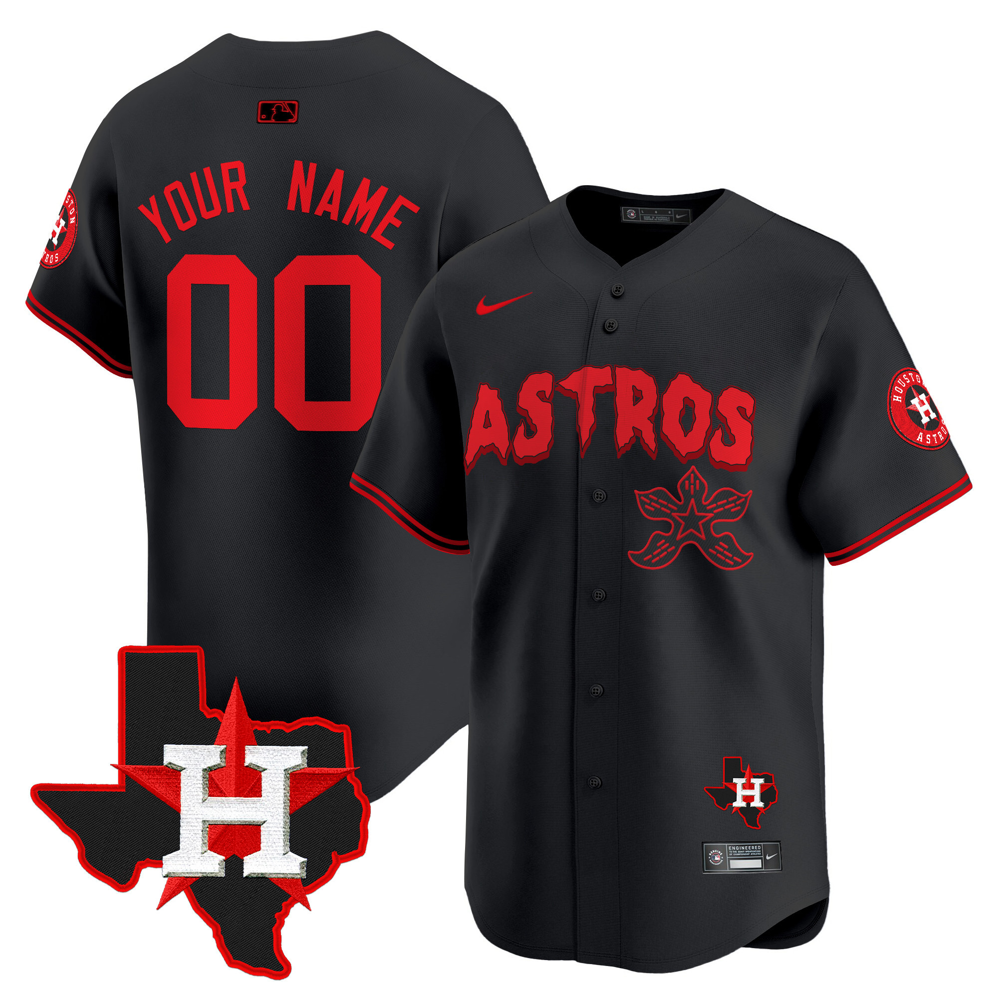 Astros Stranger Things Vapor Premier Limited Custom Jersey V2 - All Stitched