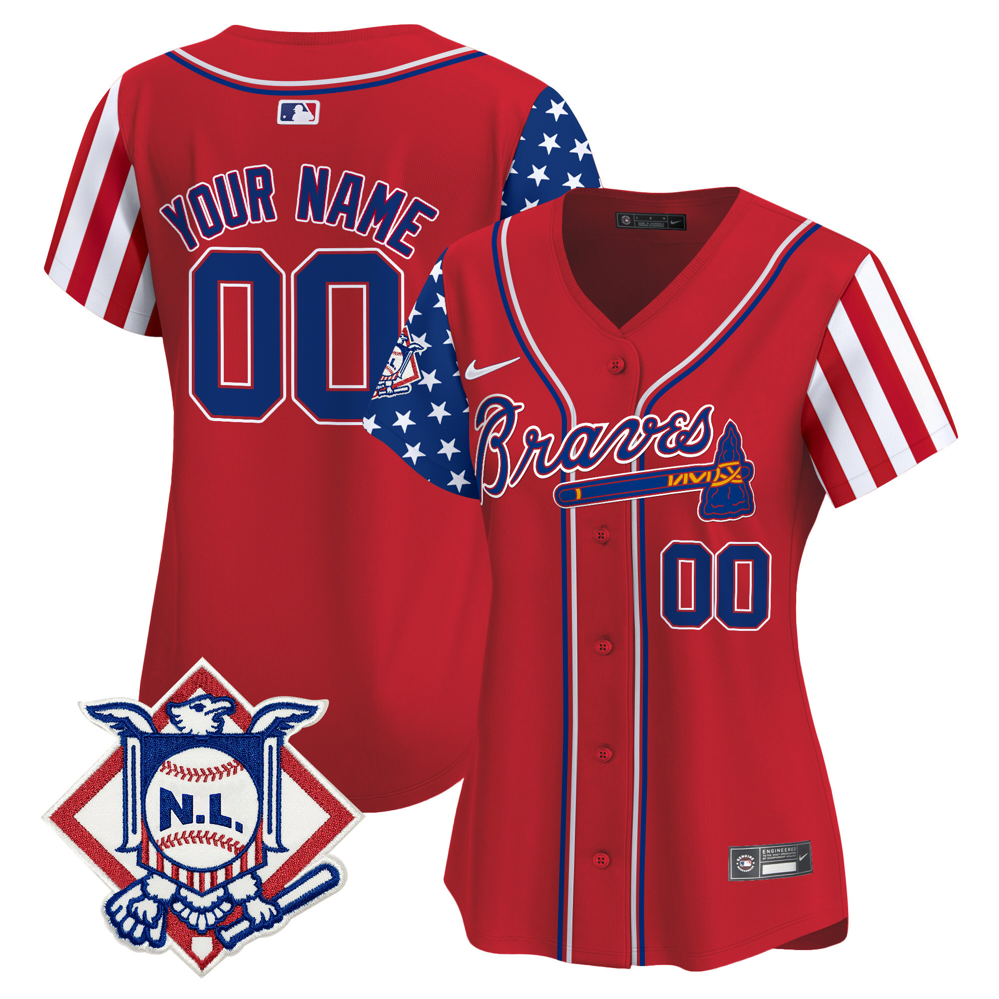 Atlanta Braves 2024 Fourth of July Vapor Premier Limited Custom Jersey V2 - All Stitched