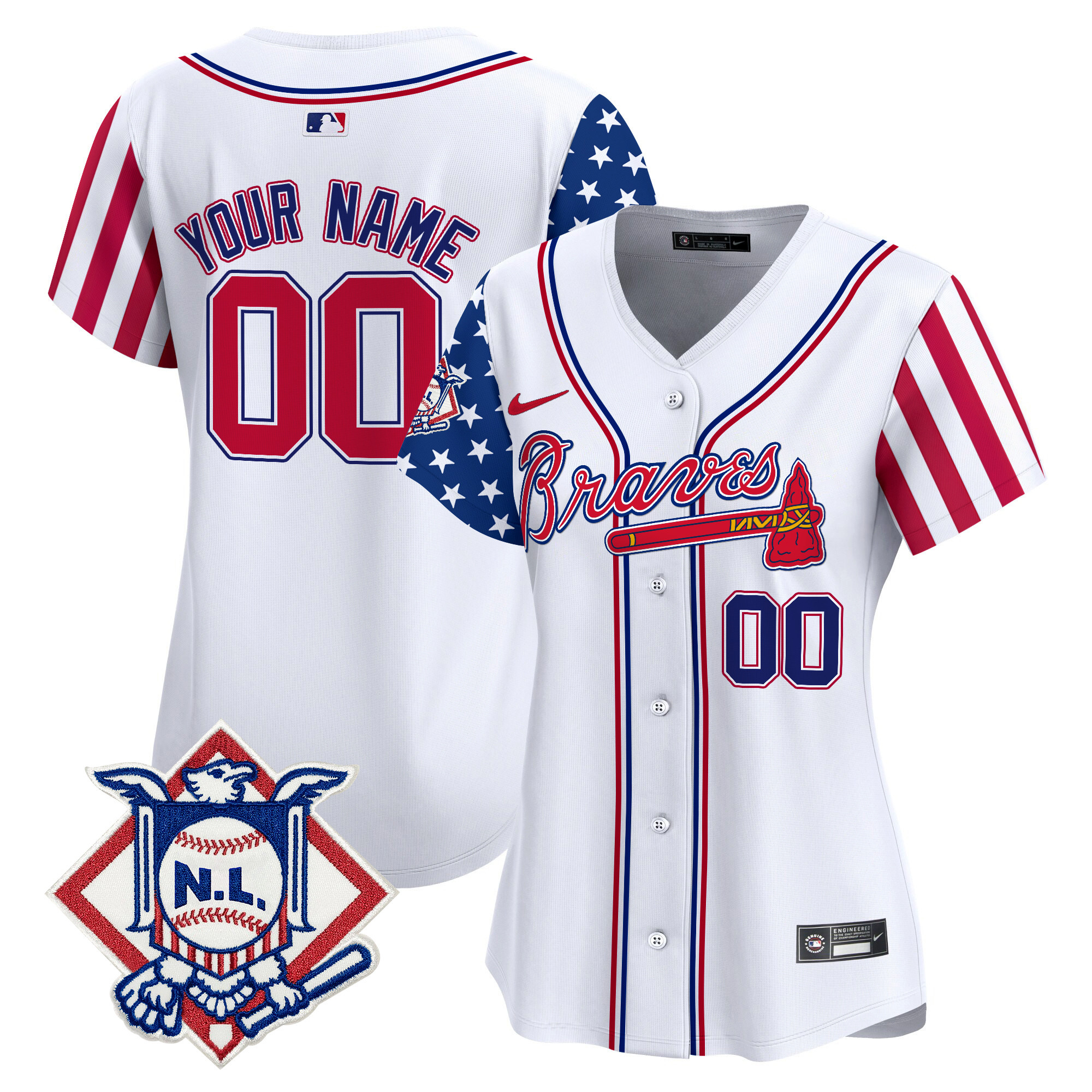 Atlanta Braves 2024 Fourth of July Vapor Premier Limited Custom Jersey V2 - All Stitched