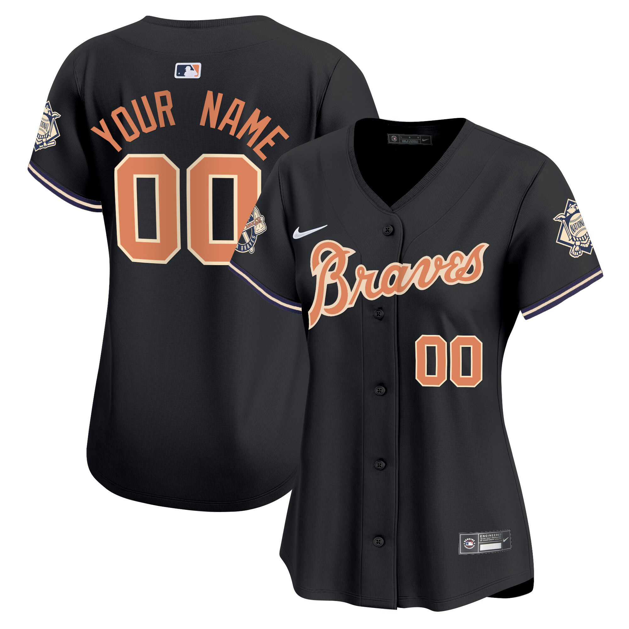 Atlanta Braves Peaches n' Cream Vapor Premier Limited Custom Jersey - All Stitched