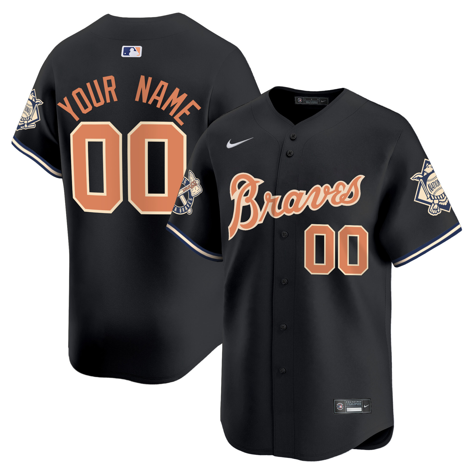 Atlanta Braves Peaches n' Cream Vapor Premier Limited Custom Jersey - All Stitched