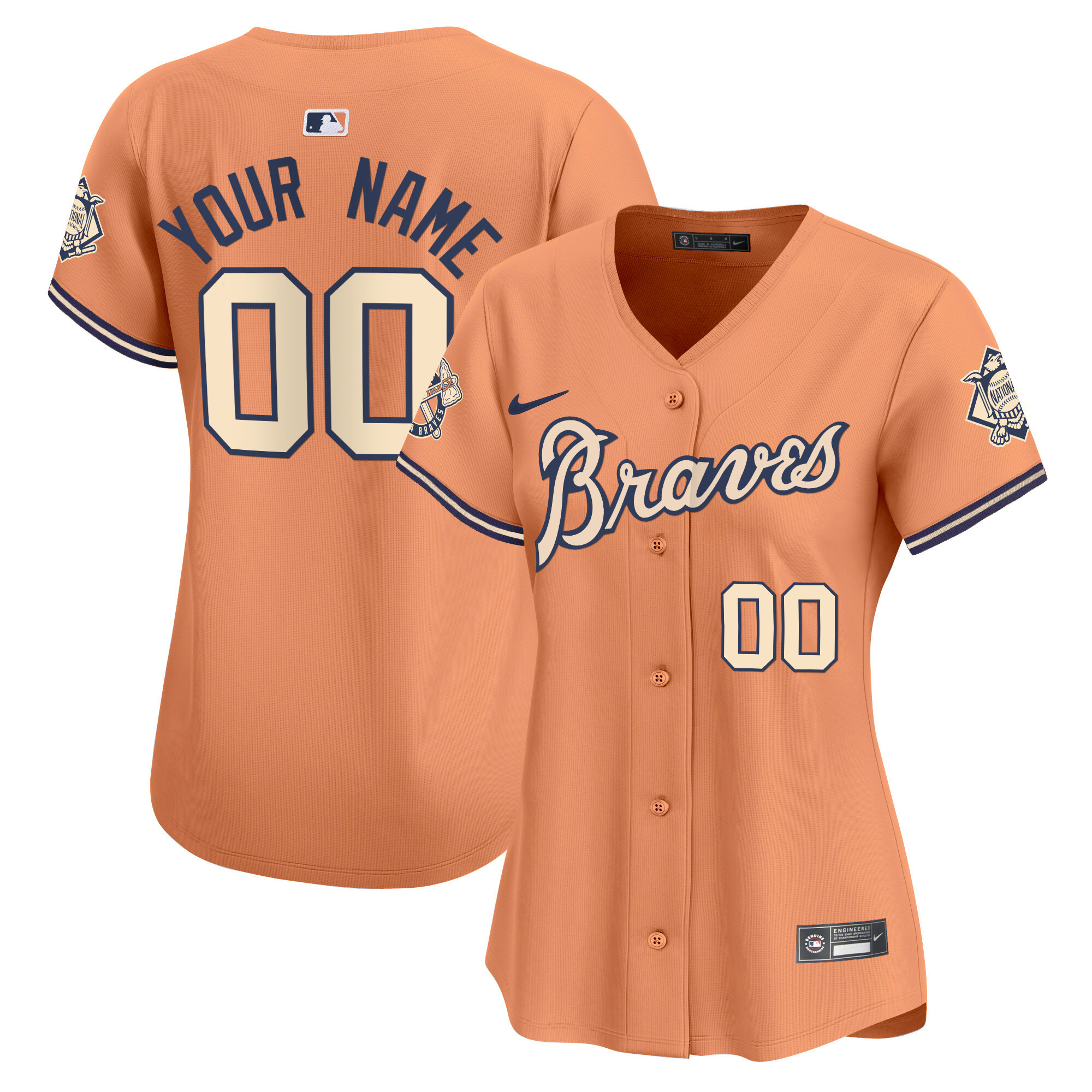 Atlanta Braves Peaches n' Cream Vapor Premier Limited Custom Jersey - All Stitched