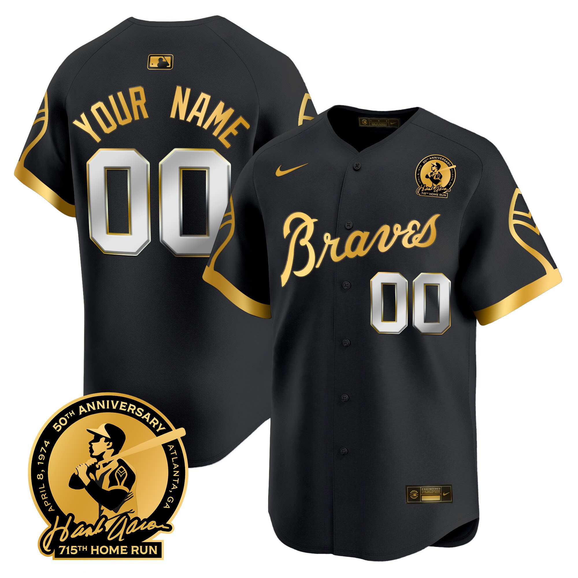 Atlanta Braves Throwback 1974 - 1982 Vapor Premier Limited Custom Jersey - All Stitched