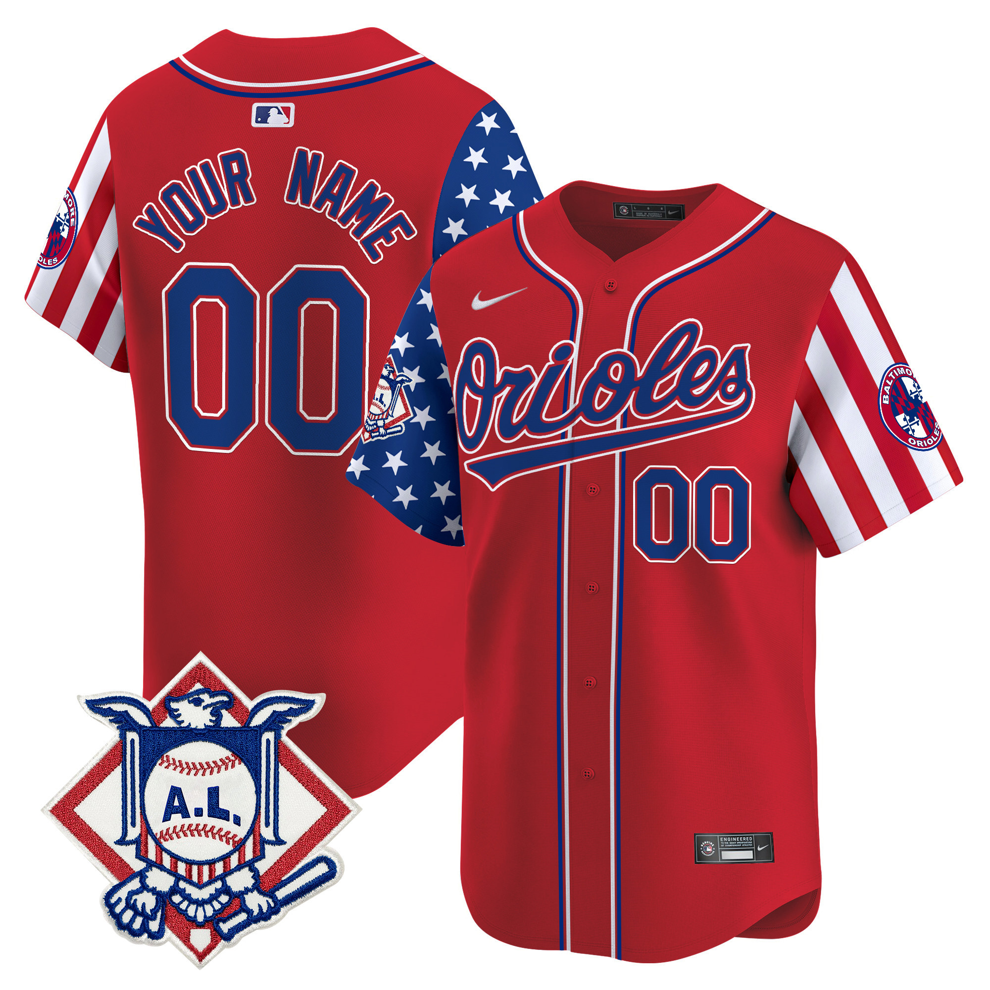 Baltimore Orioles 2024 Fourth of July Vapor Premier Limited Custom Jersey - All Stitched