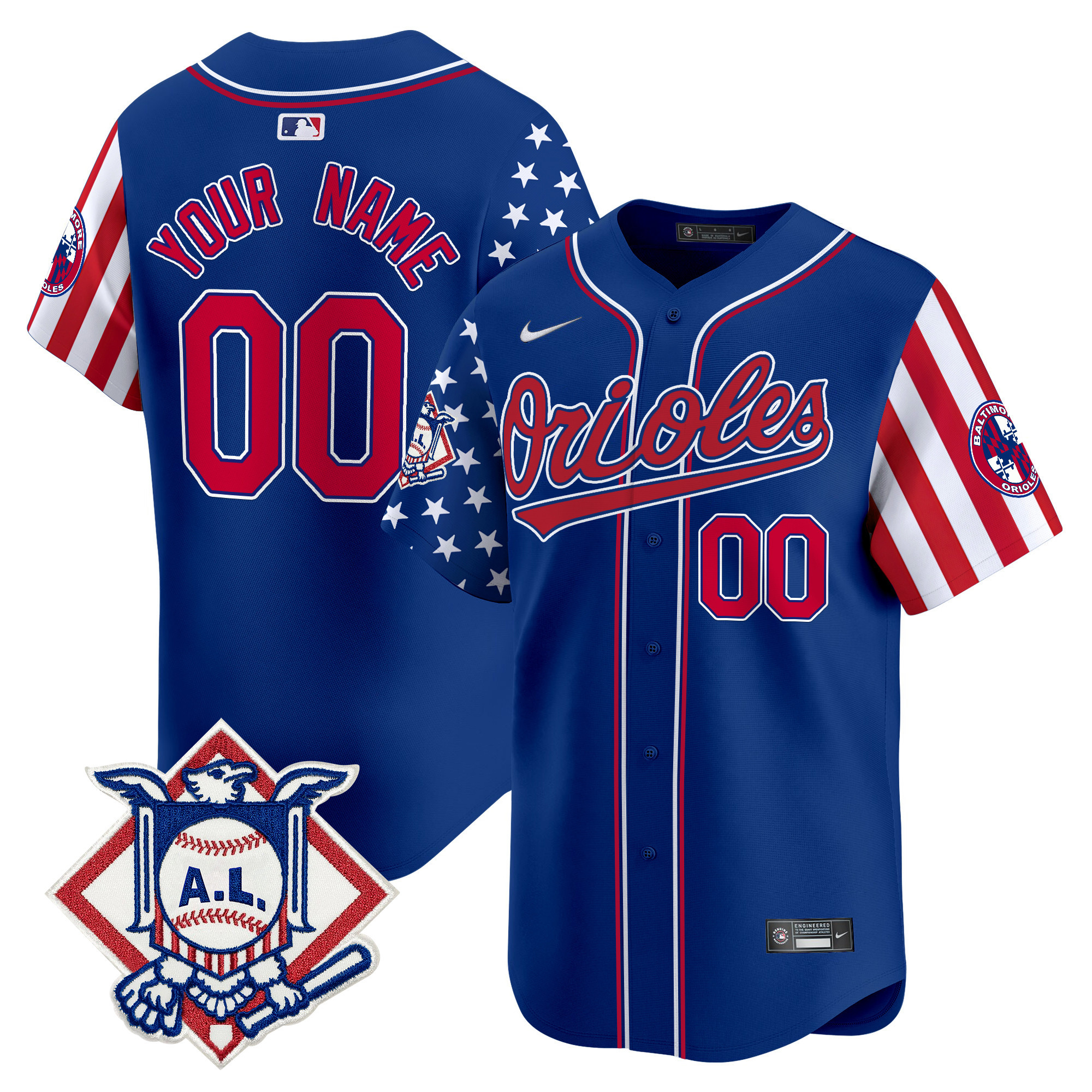Baltimore Orioles 2024 Fourth of July Vapor Premier Limited Custom Jersey - All Stitched