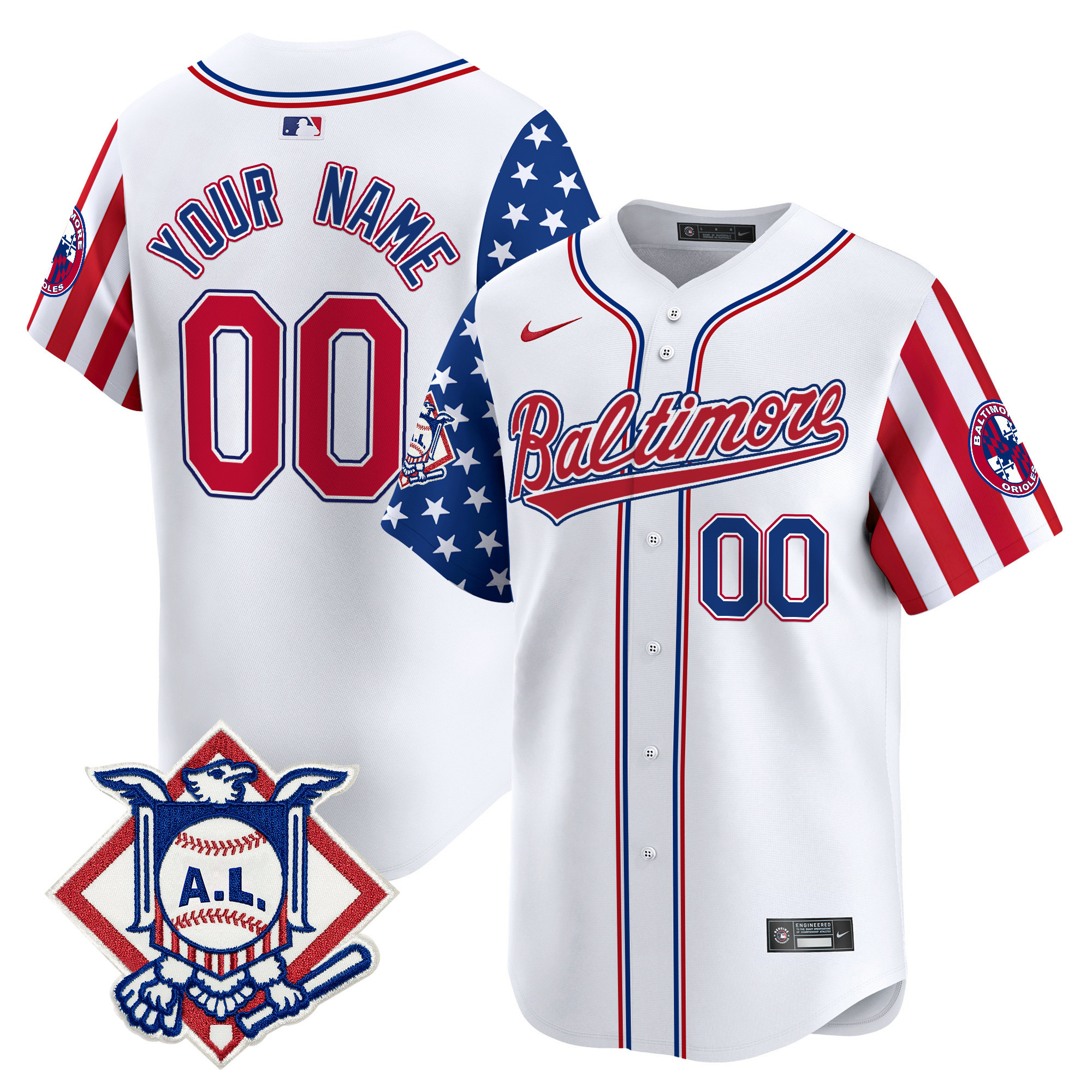 Baltimore Orioles 2024 Fourth of July Vapor Premier Limited Custom Jersey - All Stitched