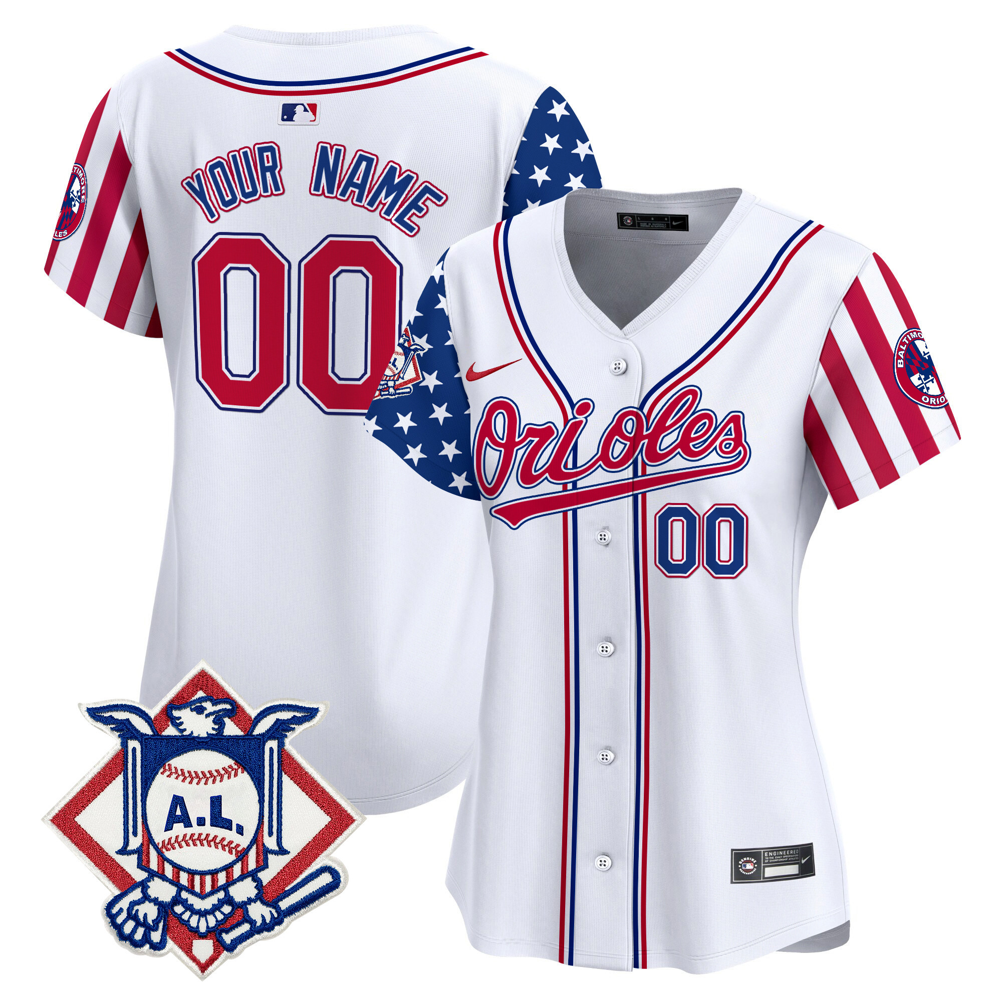 Baltimore Orioles 2024 Fourth of July Vapor Premier Limited Custom Jersey - All Stitched