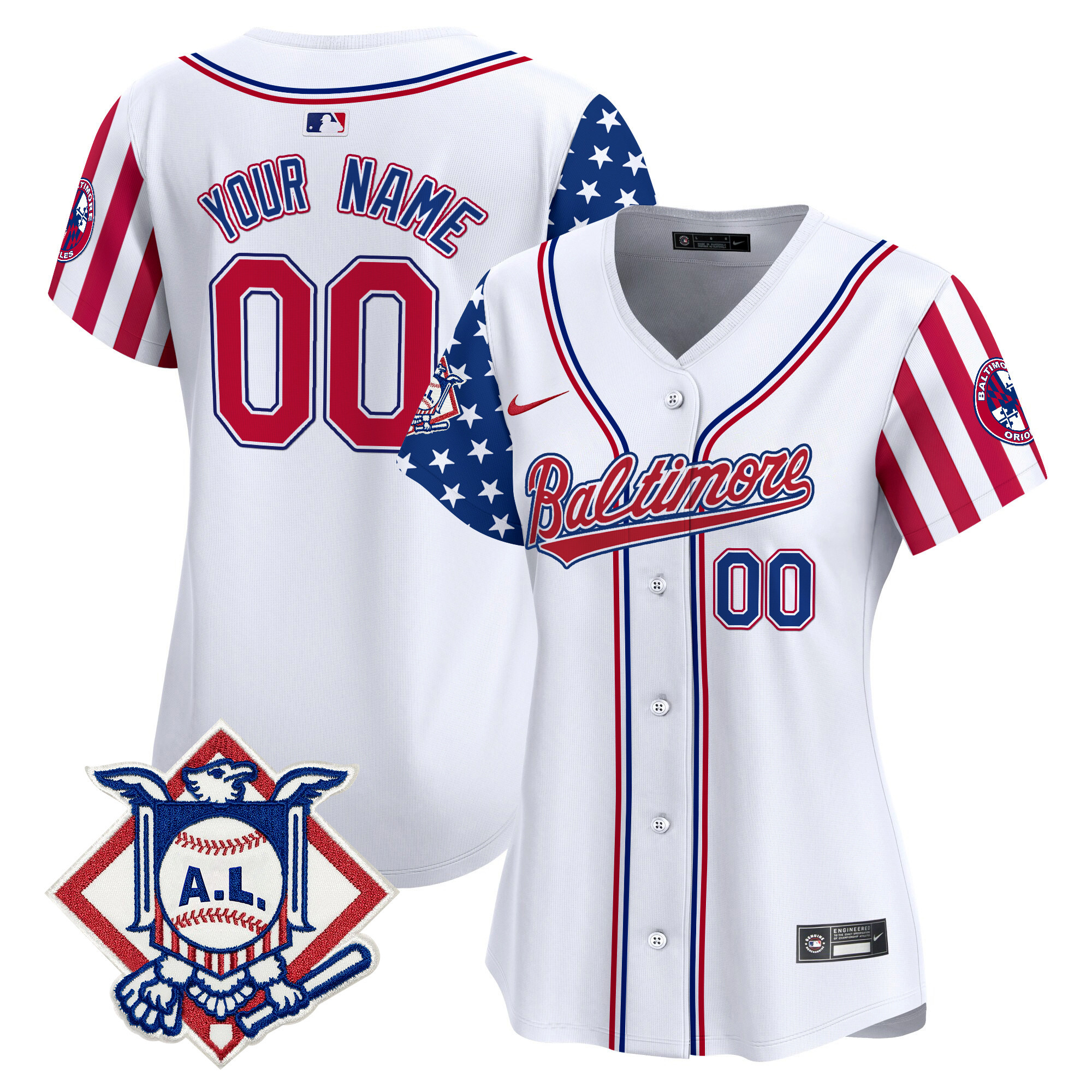 Baltimore Orioles 2024 Fourth of July Vapor Premier Limited Custom Jersey - All Stitched