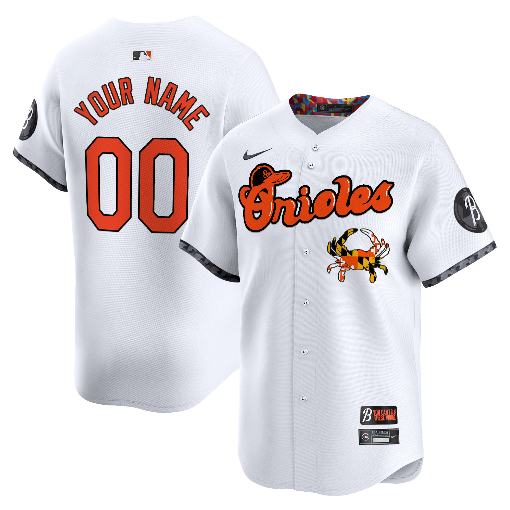 Baltimore Orioles Maryland Blue Crab Vapor Premier Limited Custom Jersey - All Stitched