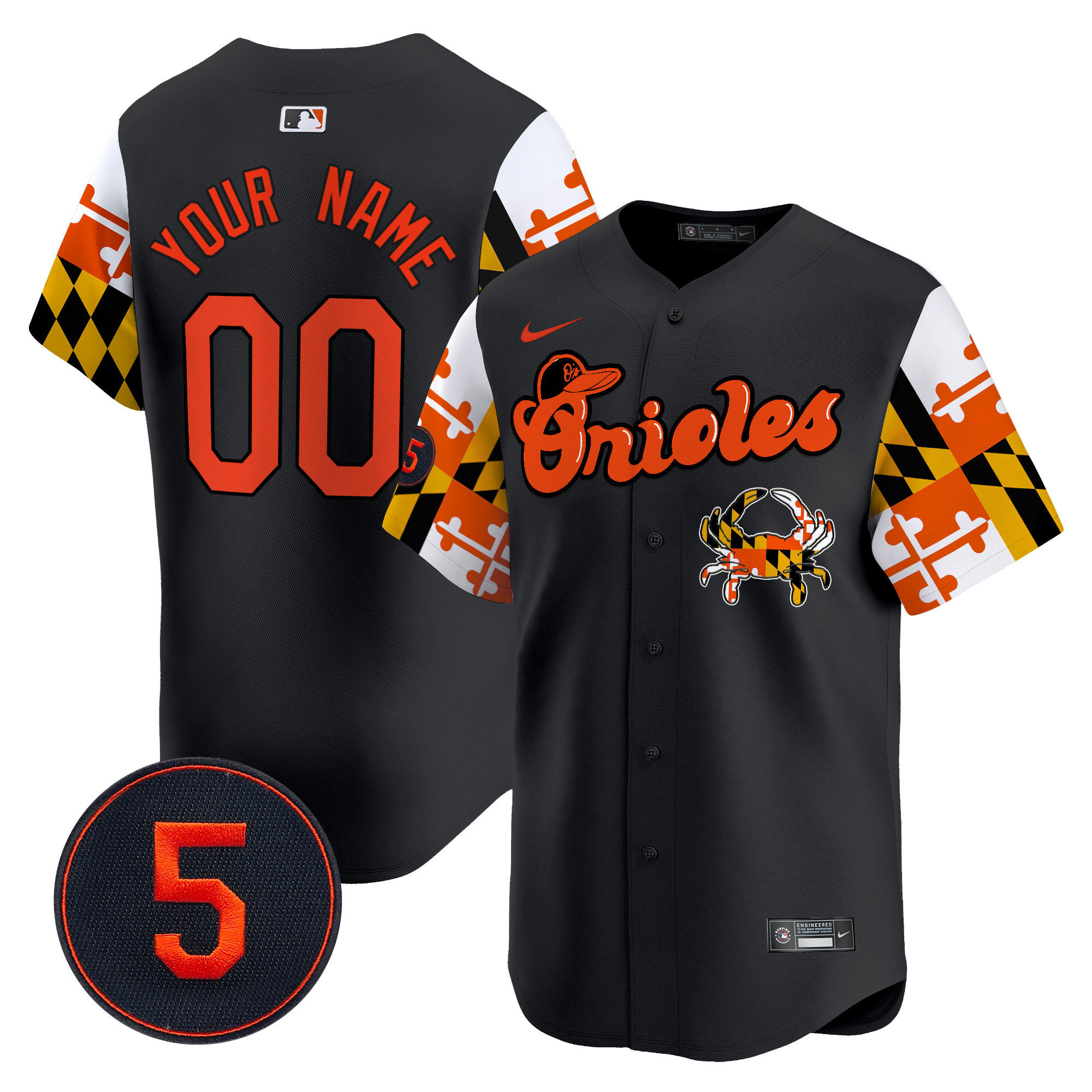 Baltimore Orioles Robinson Patch Vapor Premier Limited Custom Jersey V7 - All Stitched