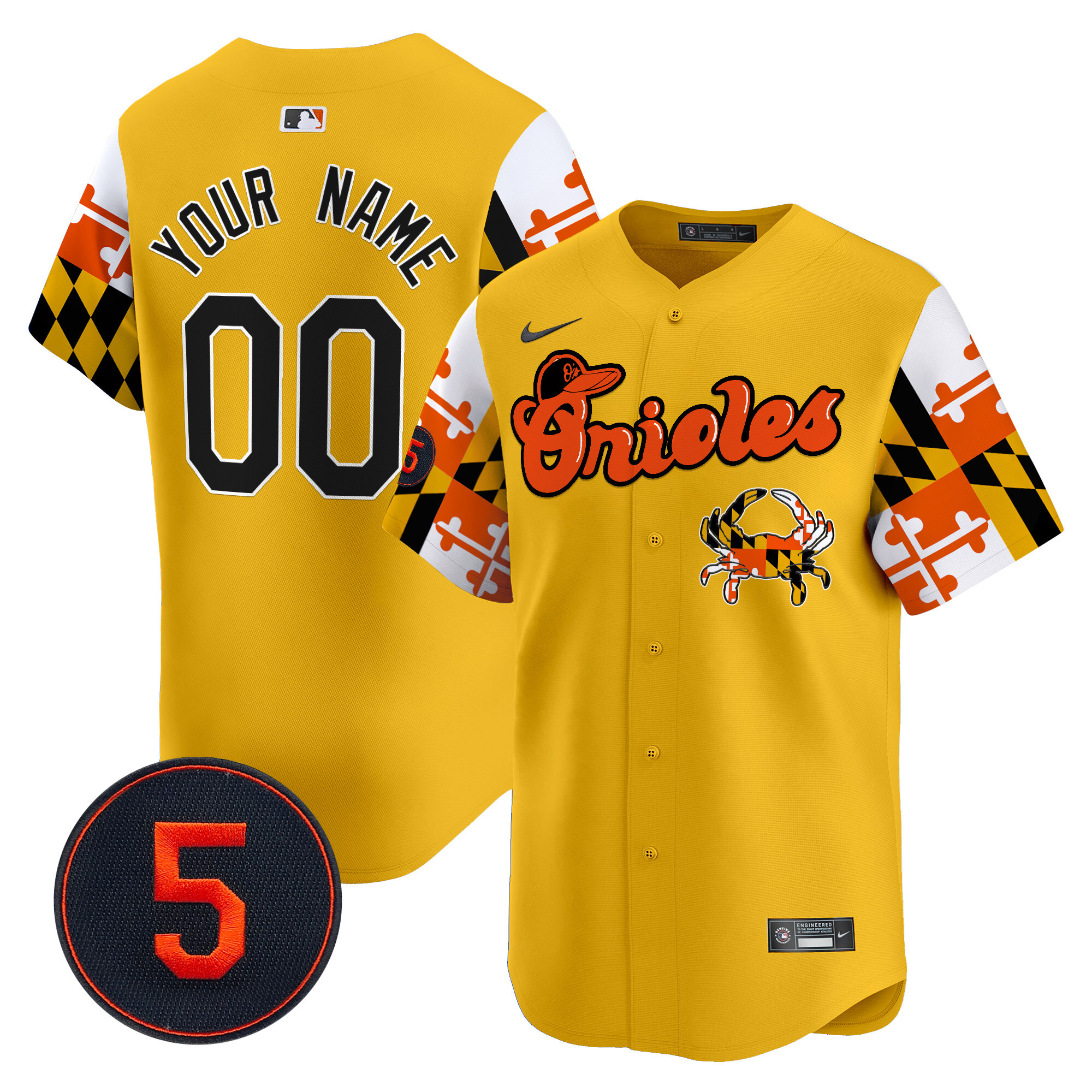 Baltimore Orioles Robinson Patch Vapor Premier Limited Custom Jersey V7 - All Stitched
