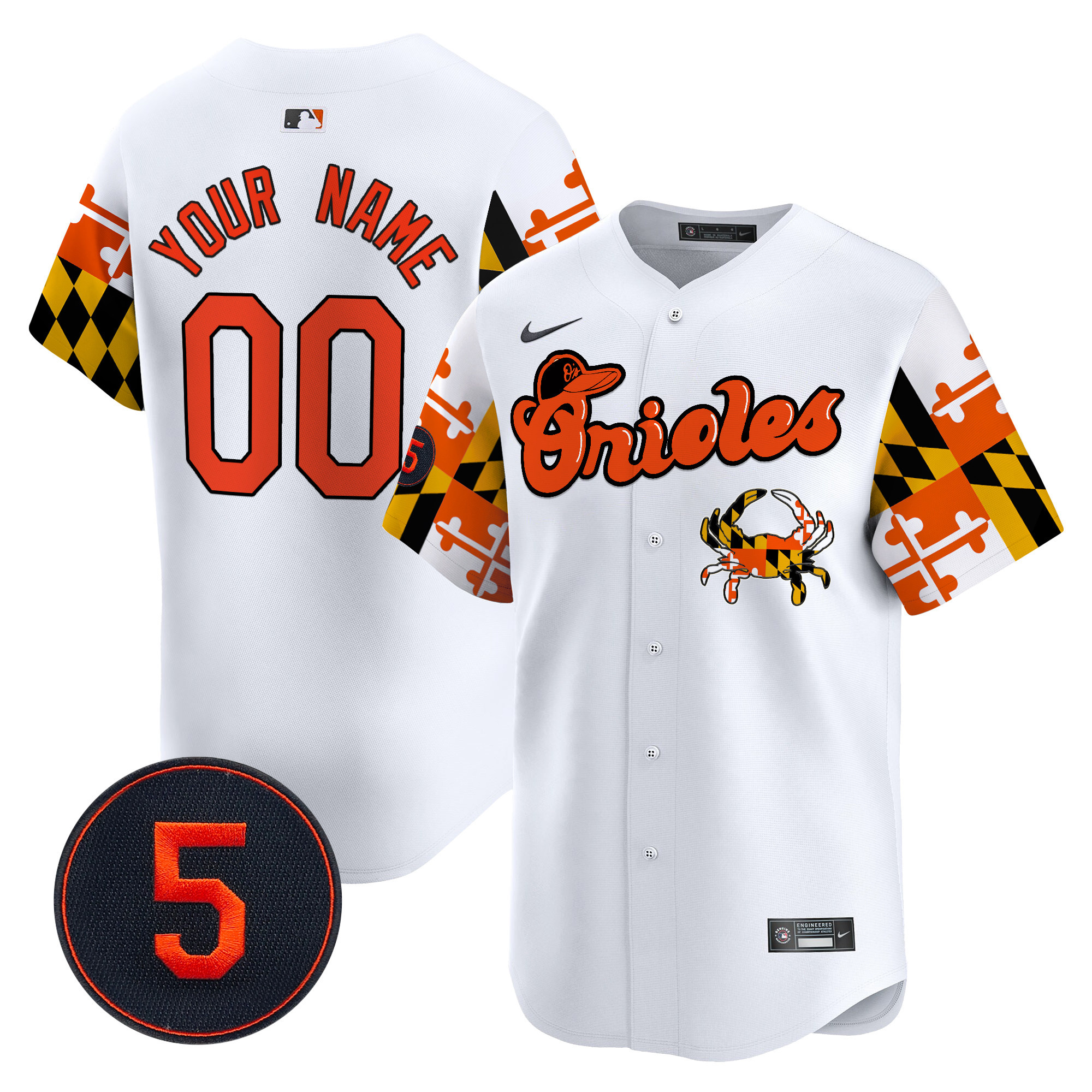 Baltimore Orioles Robinson Patch Vapor Premier Limited Custom Jersey V7 - All Stitched