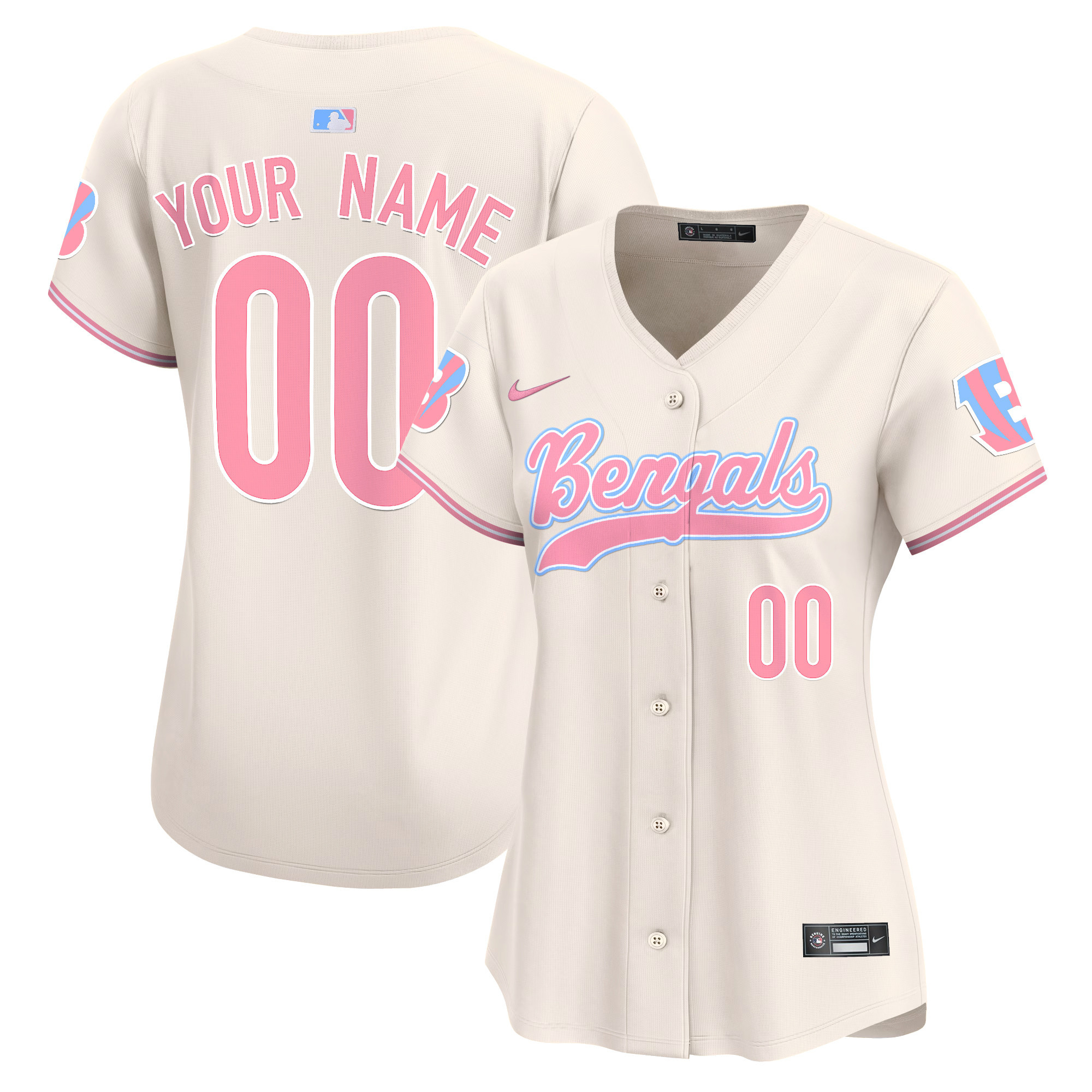 Bengals Bubblegum Pink Vapor Premier Limited Custom Jersey - All Stitched