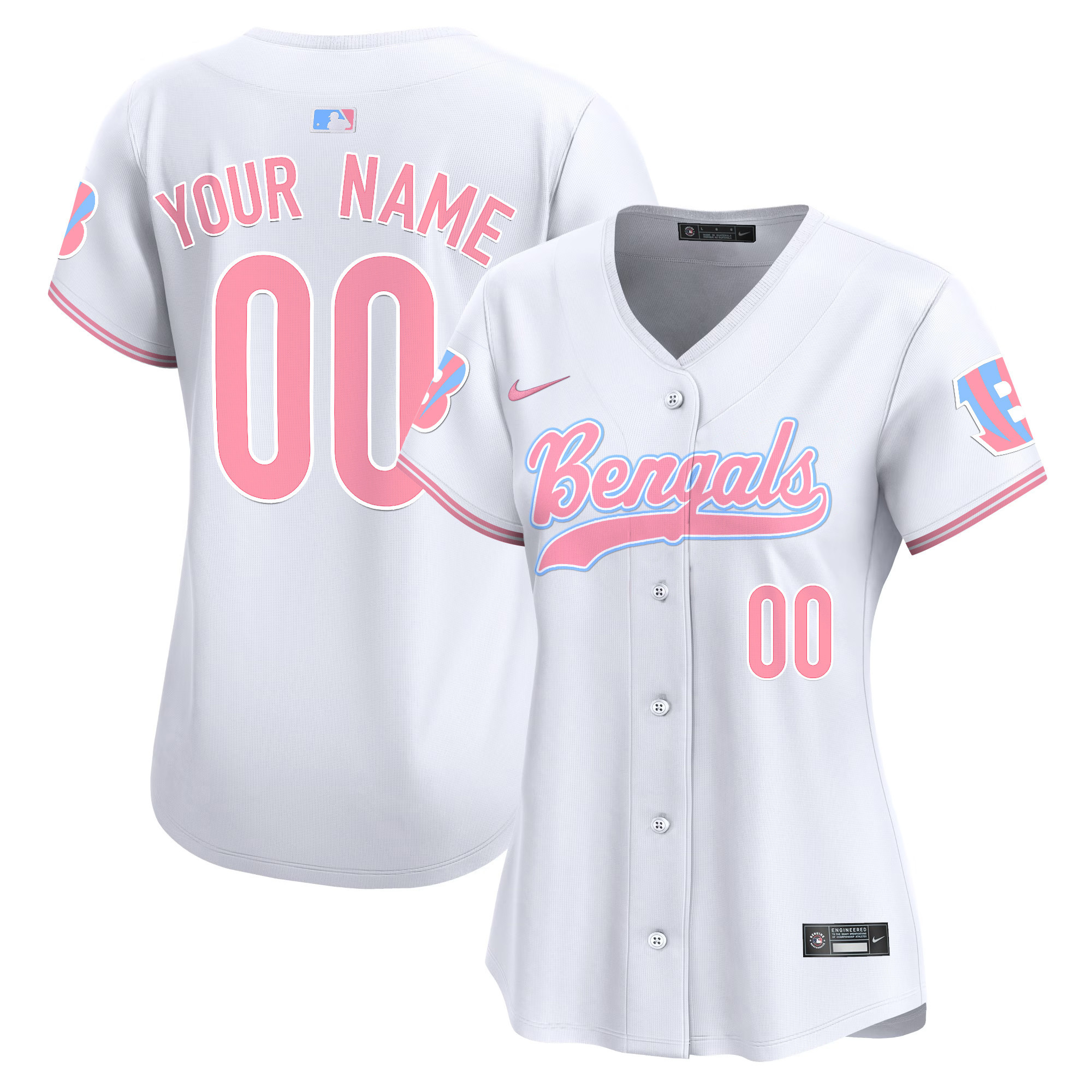 Bengals Bubblegum Pink Vapor Premier Limited Custom Jersey - All Stitched