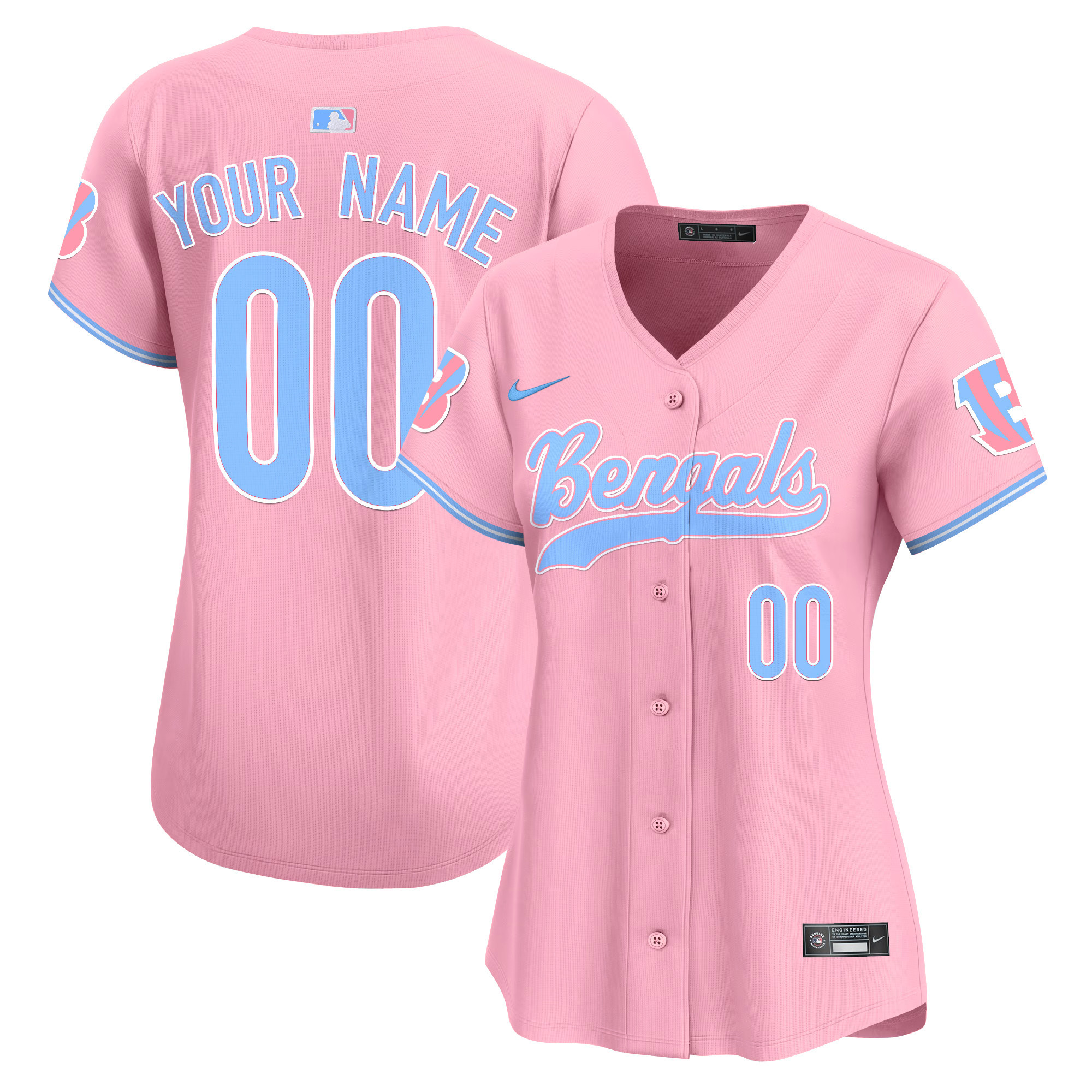 Bengals Bubblegum Pink Vapor Premier Limited Custom Jersey - All Stitched