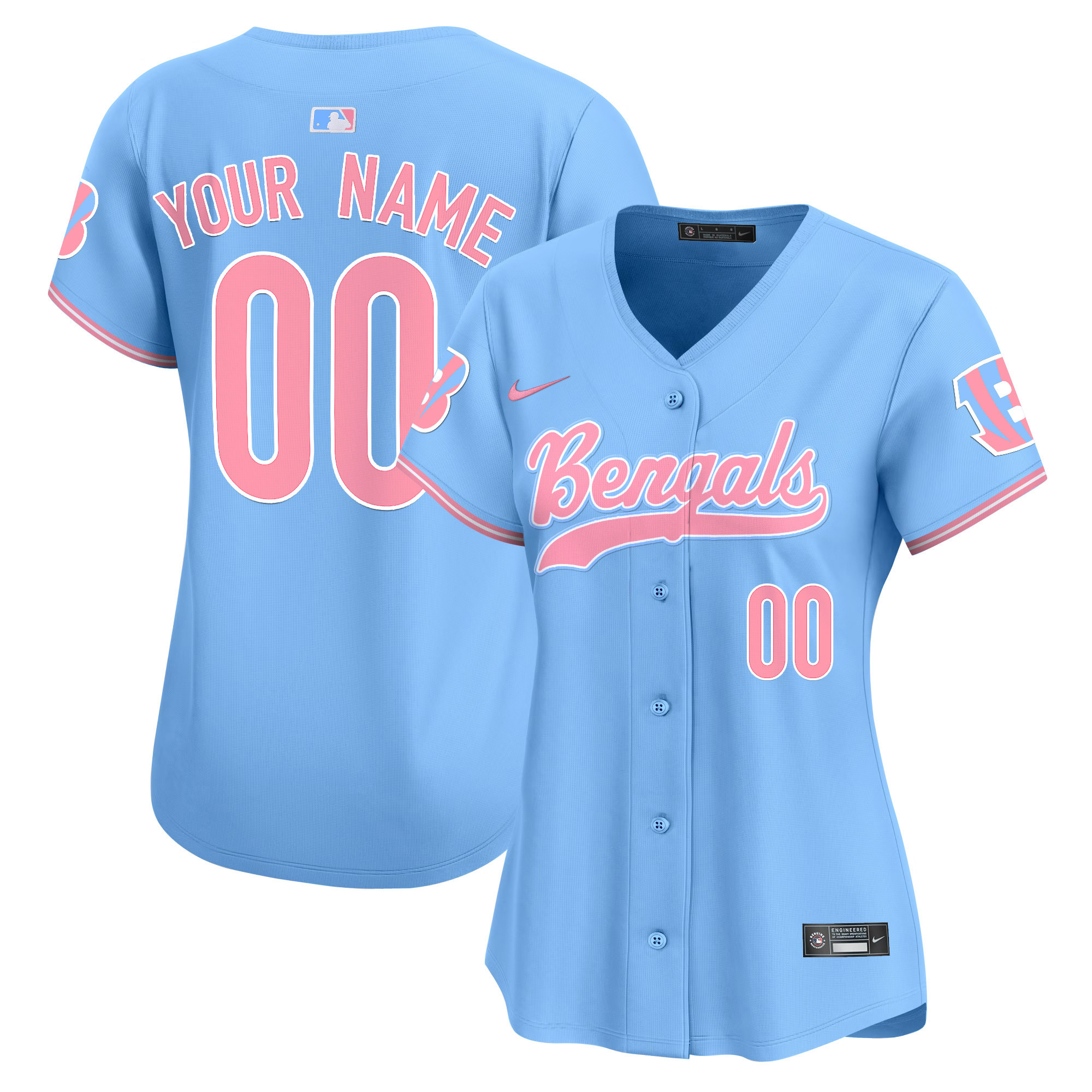 Bengals Bubblegum Pink Vapor Premier Limited Custom Jersey - All Stitched
