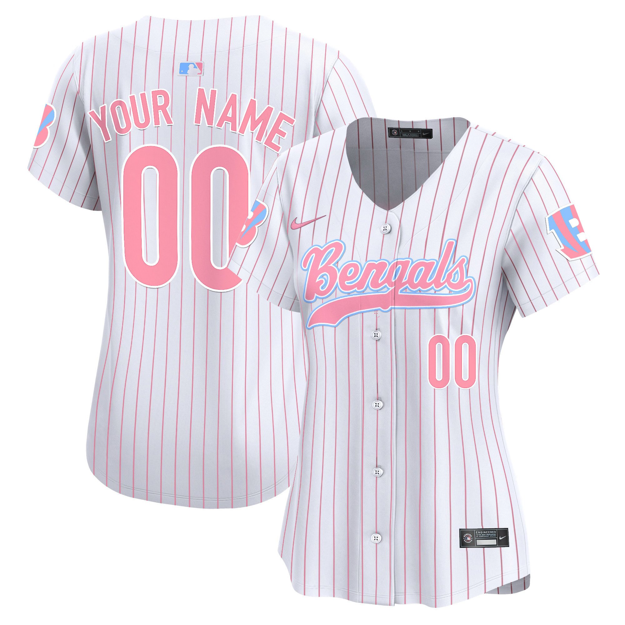 Bengals Bubblegum Pink Vapor Premier Limited Custom Jersey - All Stitched
