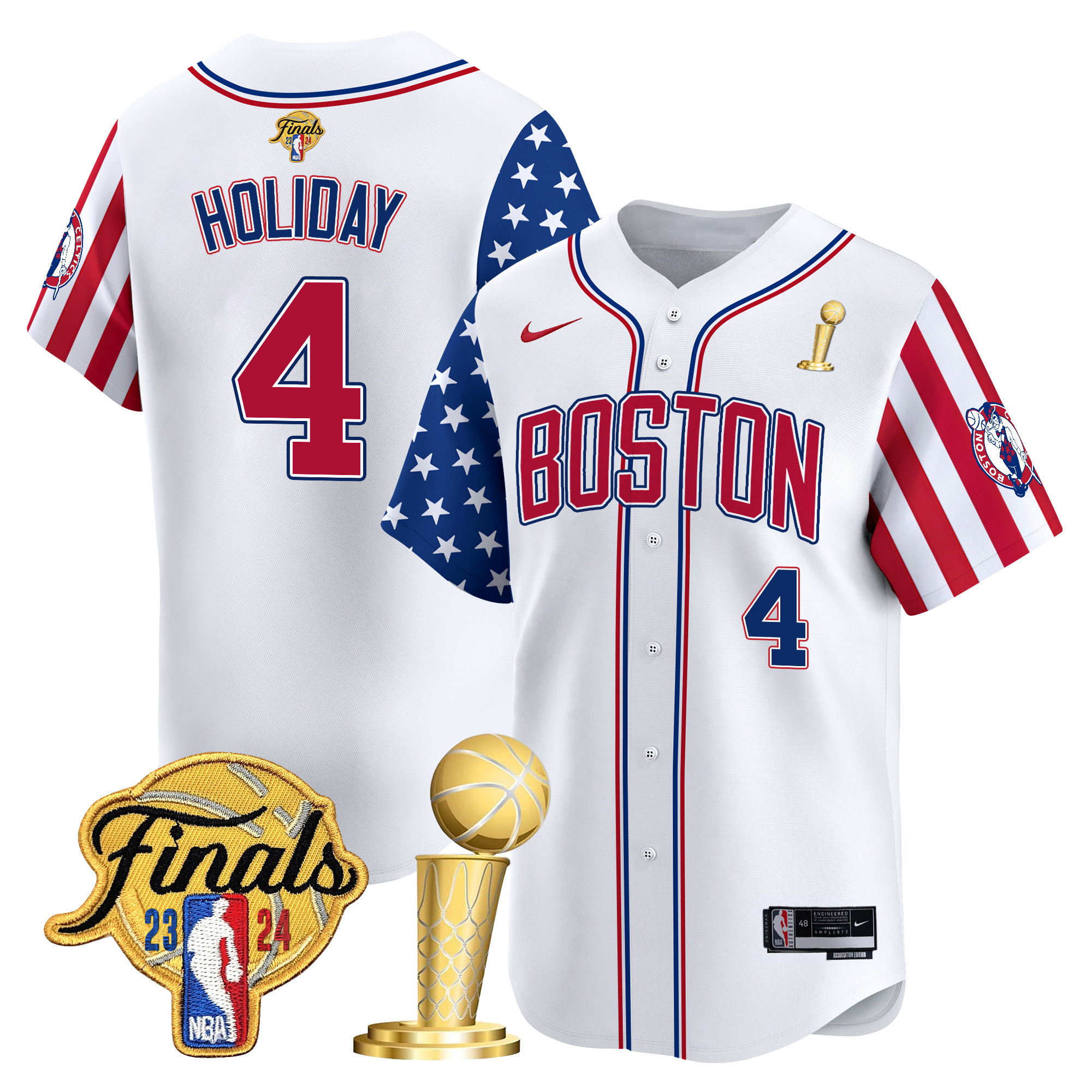 Boston Celtics 2024 Independence Day Vapor Premier Limited Jersey V2 - All Stitched