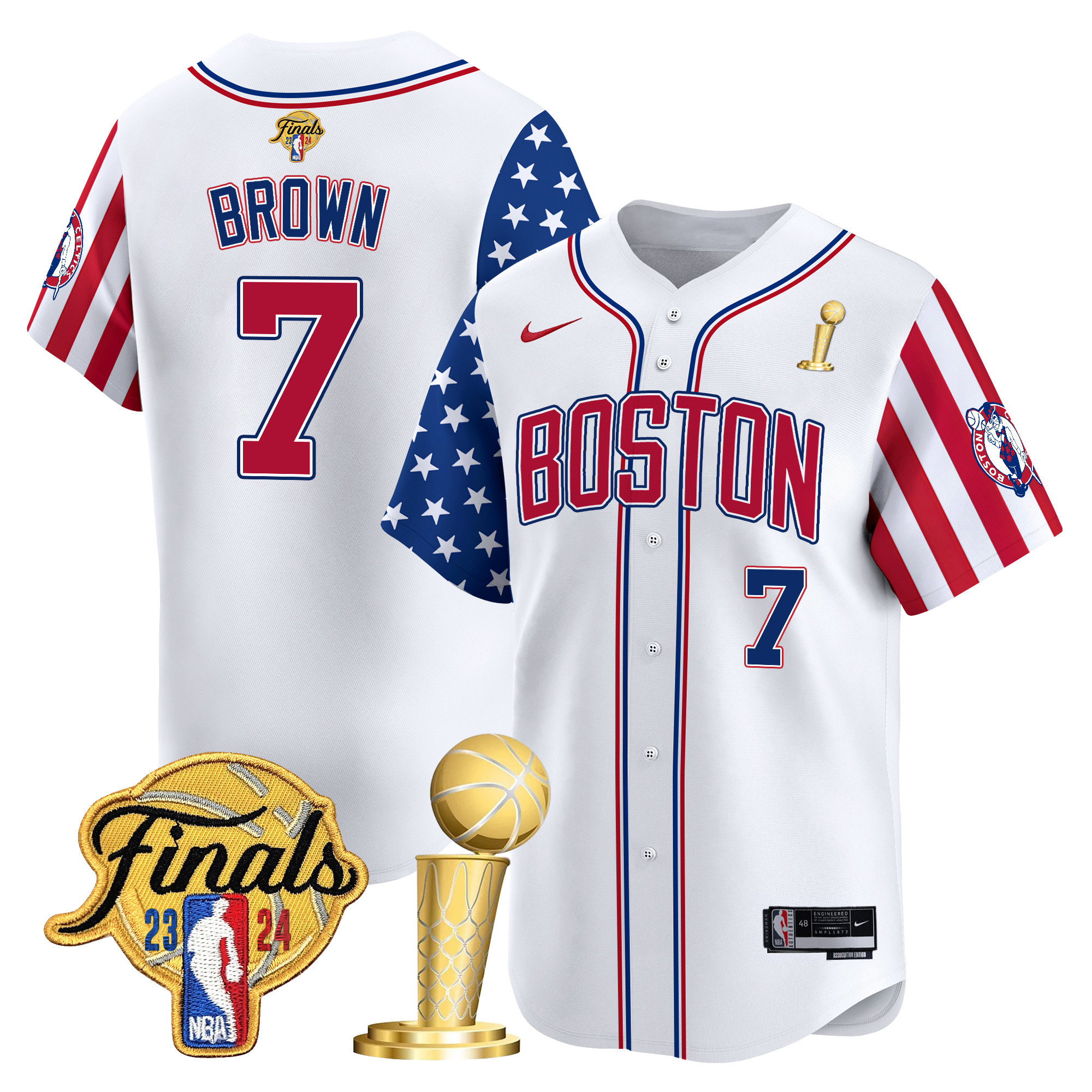 Boston Celtics 2024 Independence Day Vapor Premier Limited Jersey V2 - All Stitched