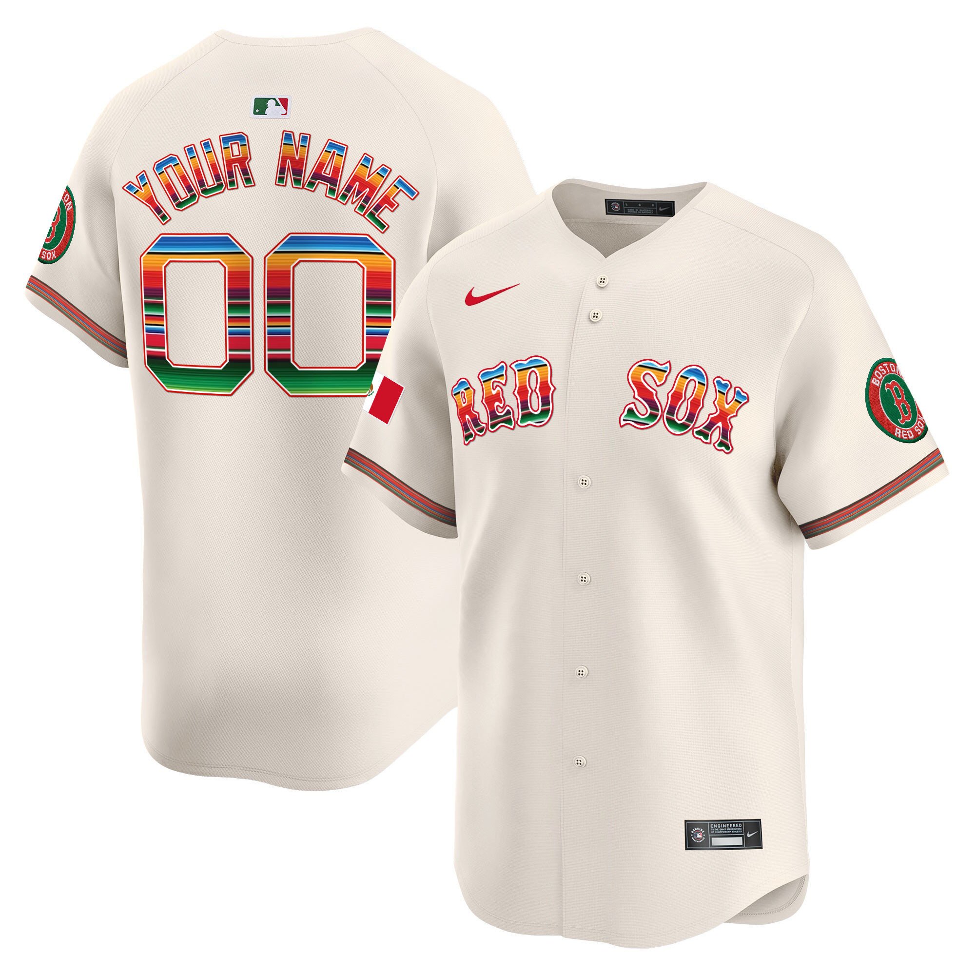 Boston Red Sox Mexico Vapor Premier Limited Custom Jersey - All Stitched
