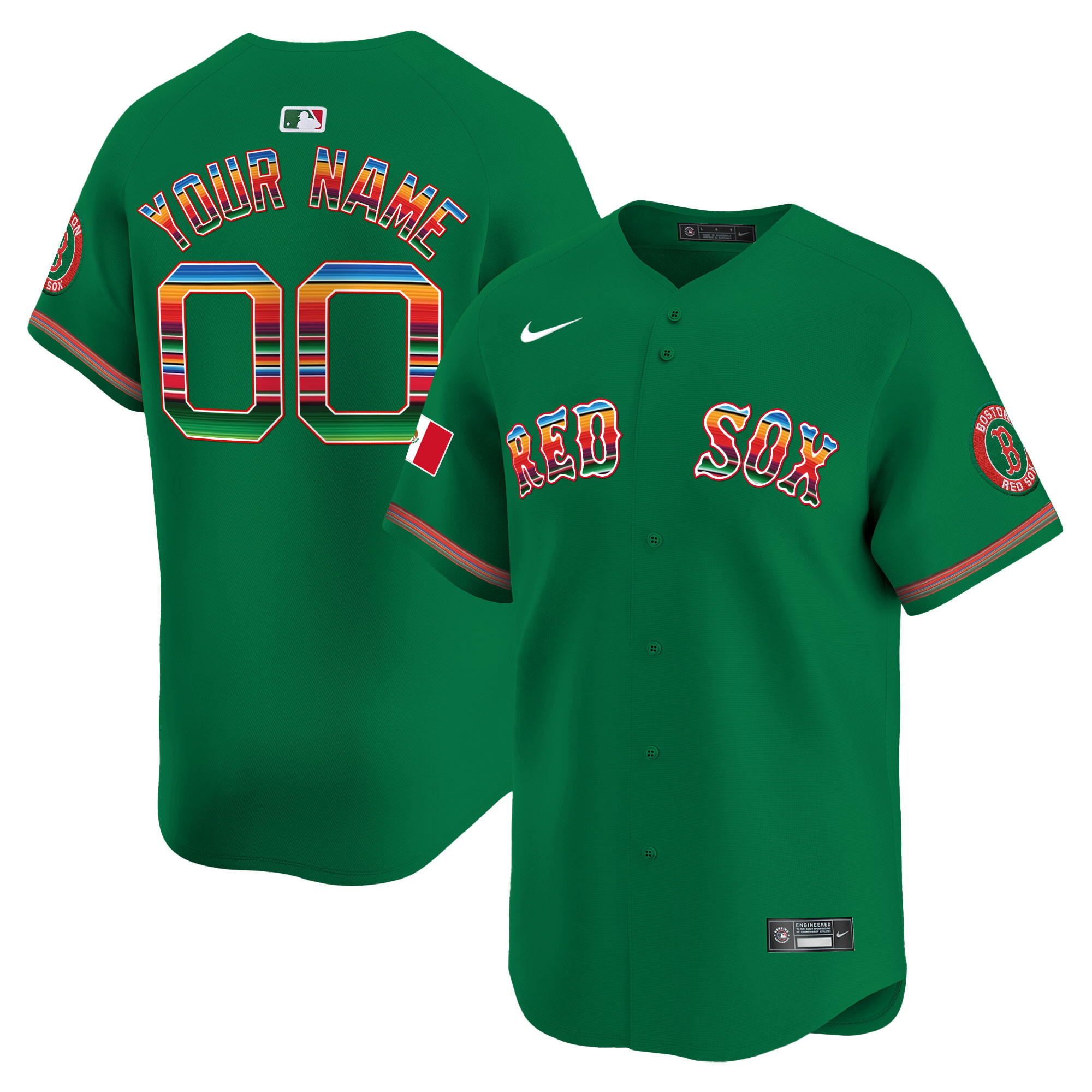 Boston Red Sox Mexico Vapor Premier Limited Custom Jersey - All Stitched