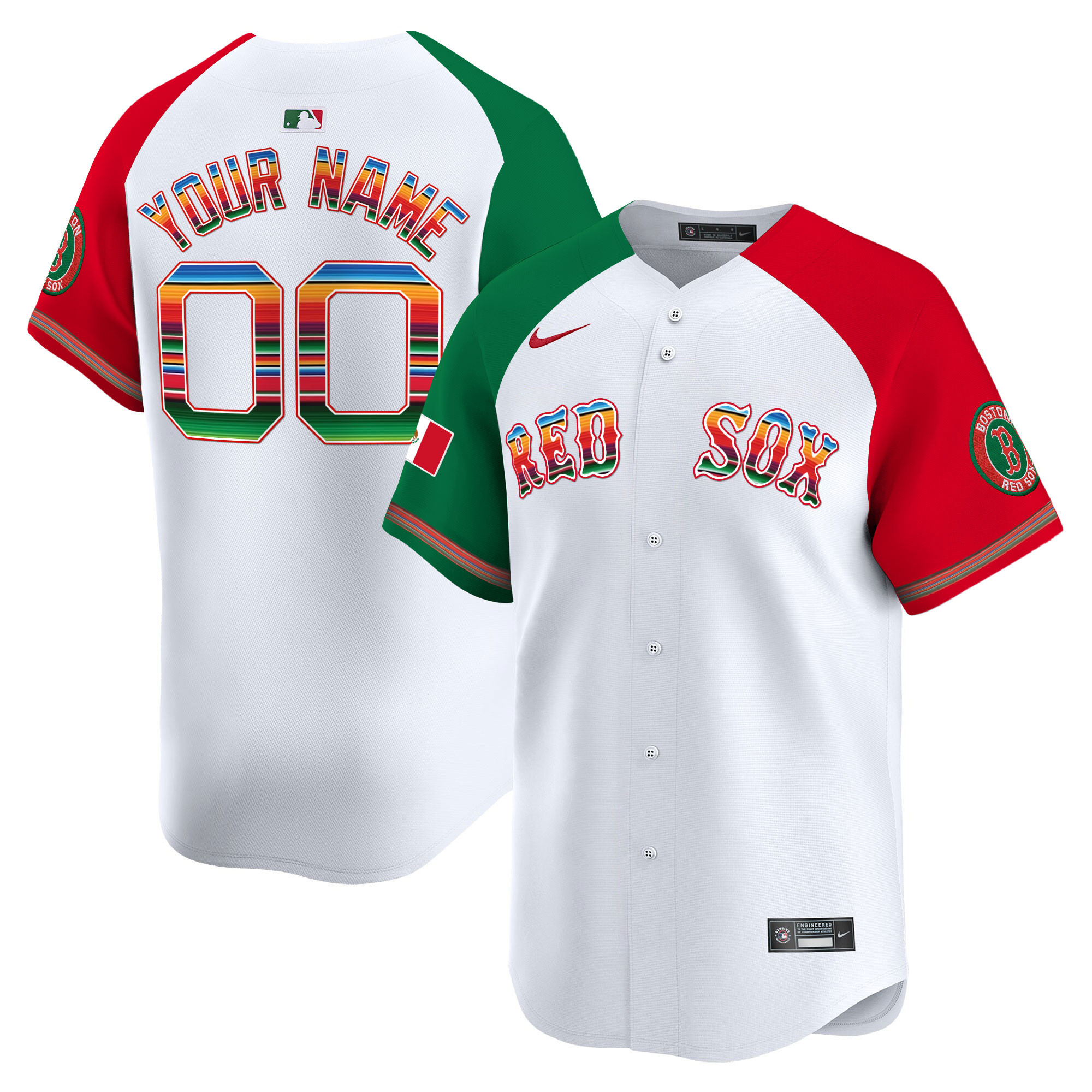 Boston Red Sox Mexico Vapor Premier Limited Custom Jersey - All Stitched