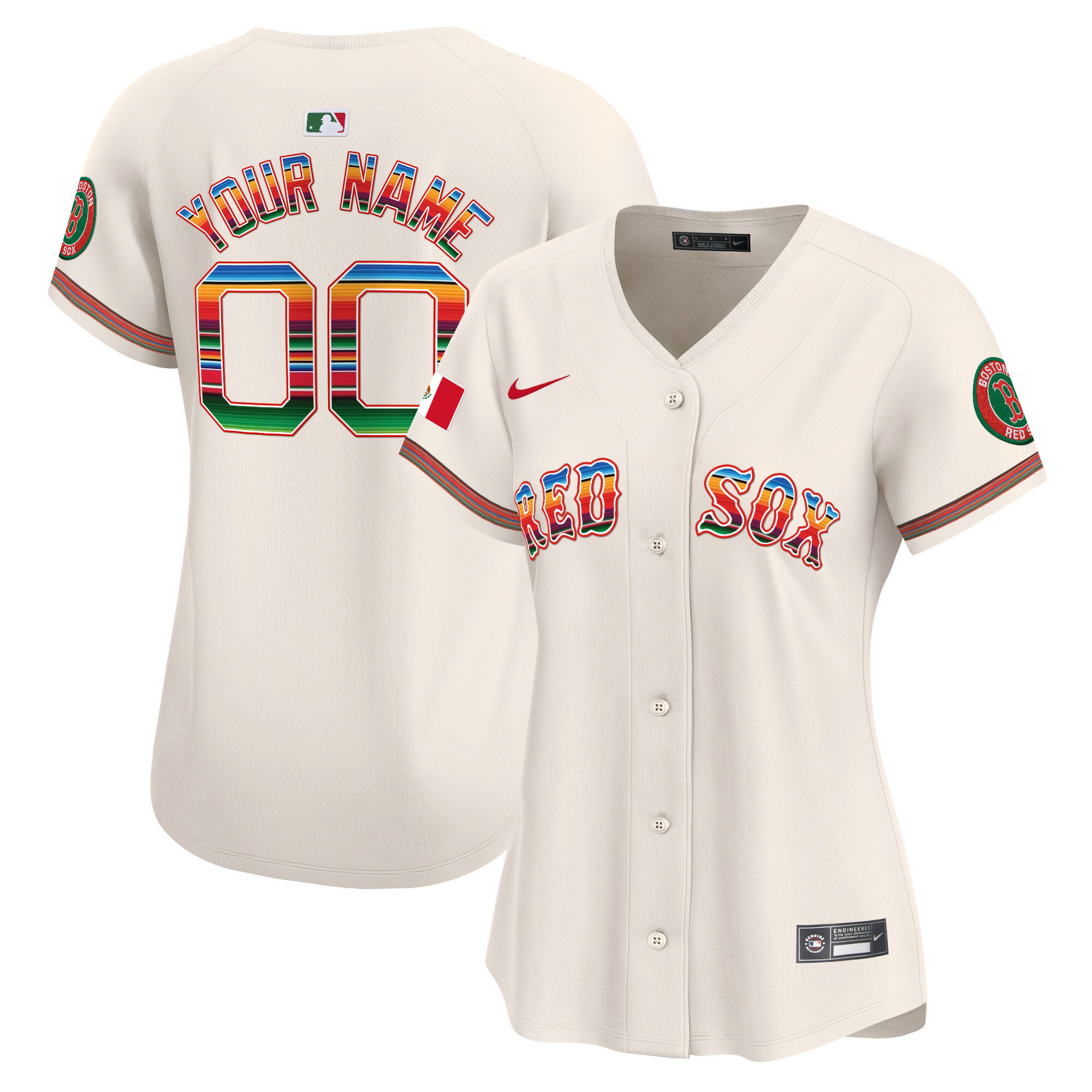 Boston Red Sox Mexico Vapor Premier Limited Custom Jersey - All Stitched